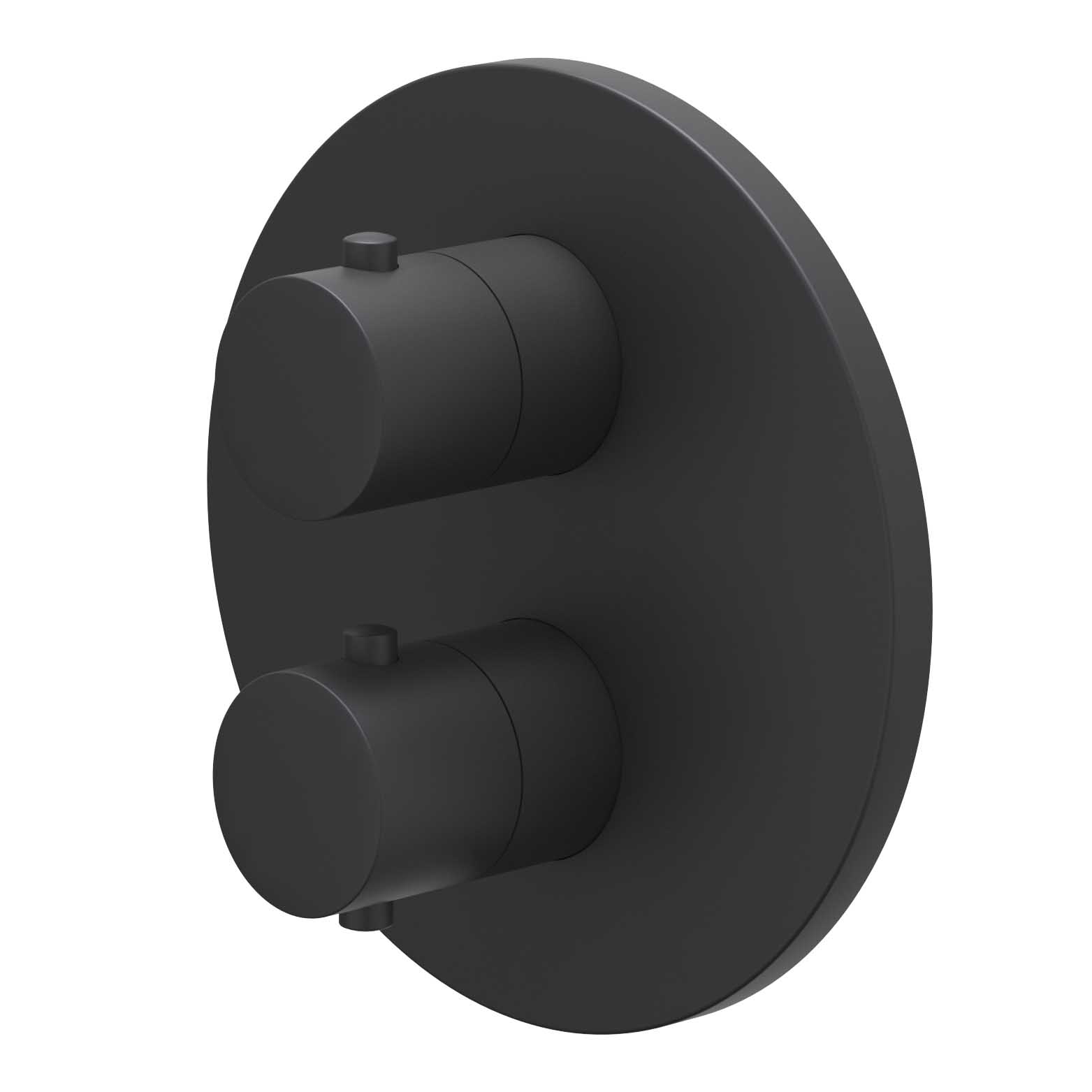 IVY Bond Afbouwdeel inbouwthermostaat met 1 losse stopkraan 6201252 Mat zwart PED