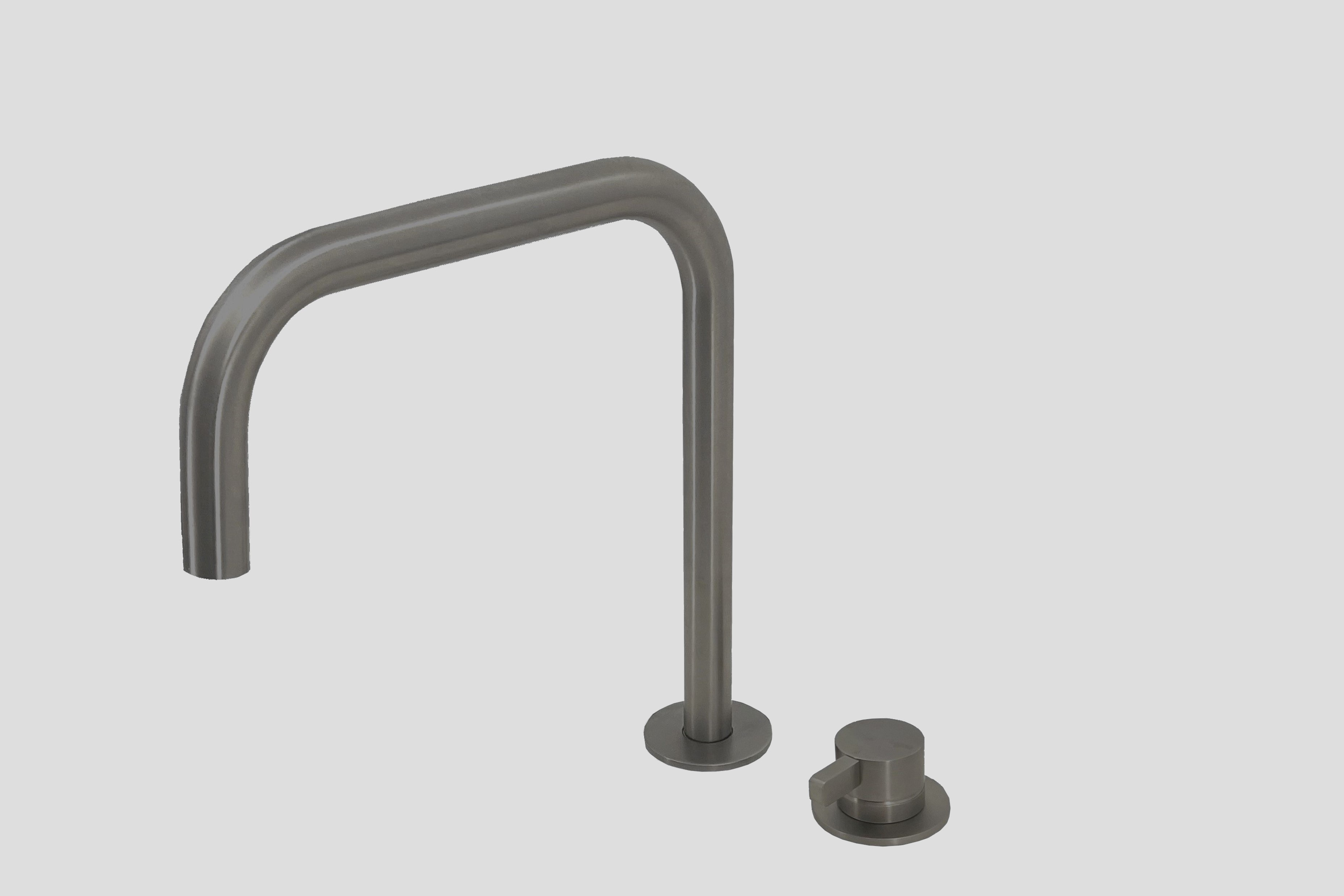 Lagoo Como Wastafelmengkraan 2-gats m. draaibare rechte uitloop medium CM1230GM Brushed Gun Metal PVD