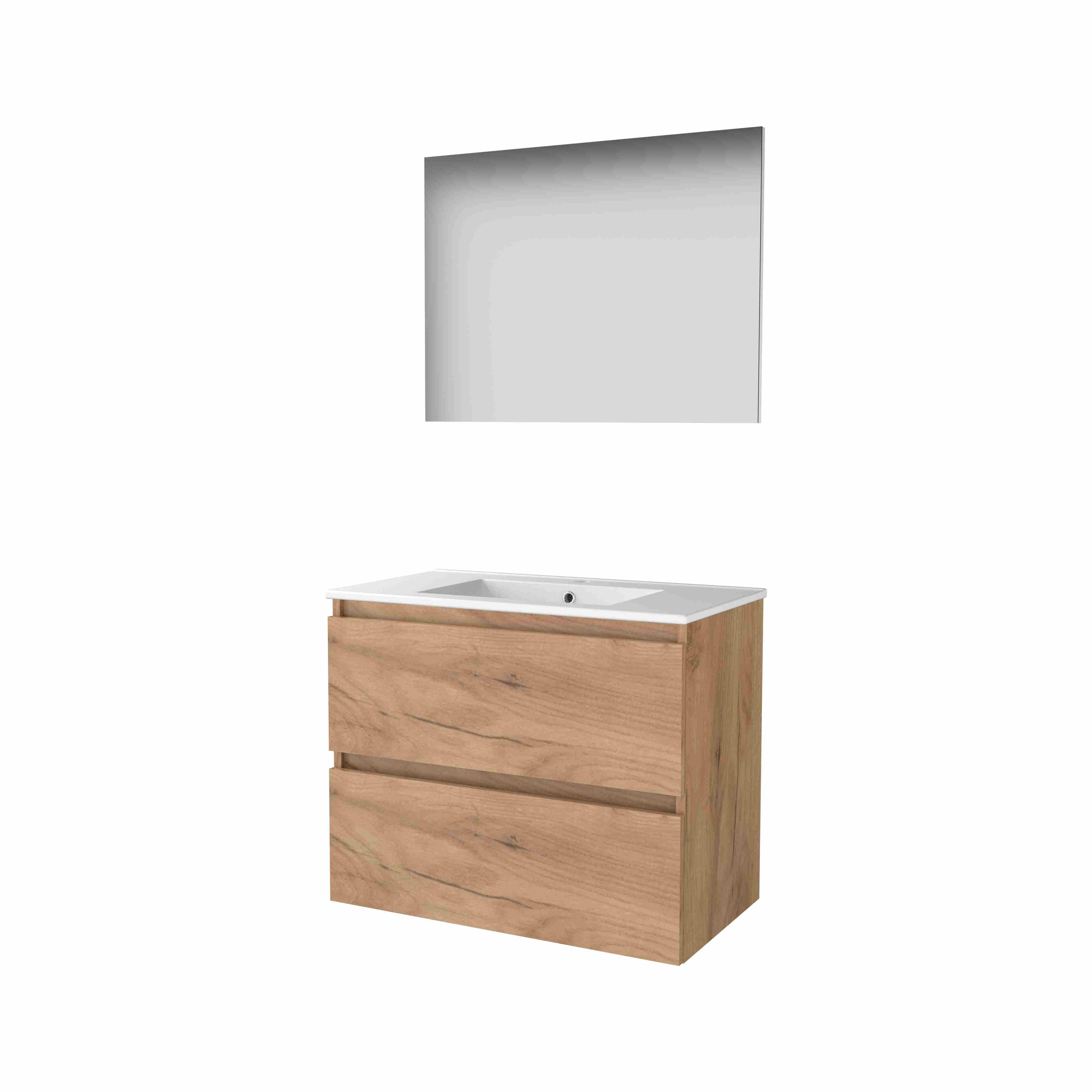 Basic Basic 46 onderk. GL incl. 2 la + pors. wast. incl. 1 krgt. incl. spg. op plaat B800xD460 Whisky Oak / 1810067