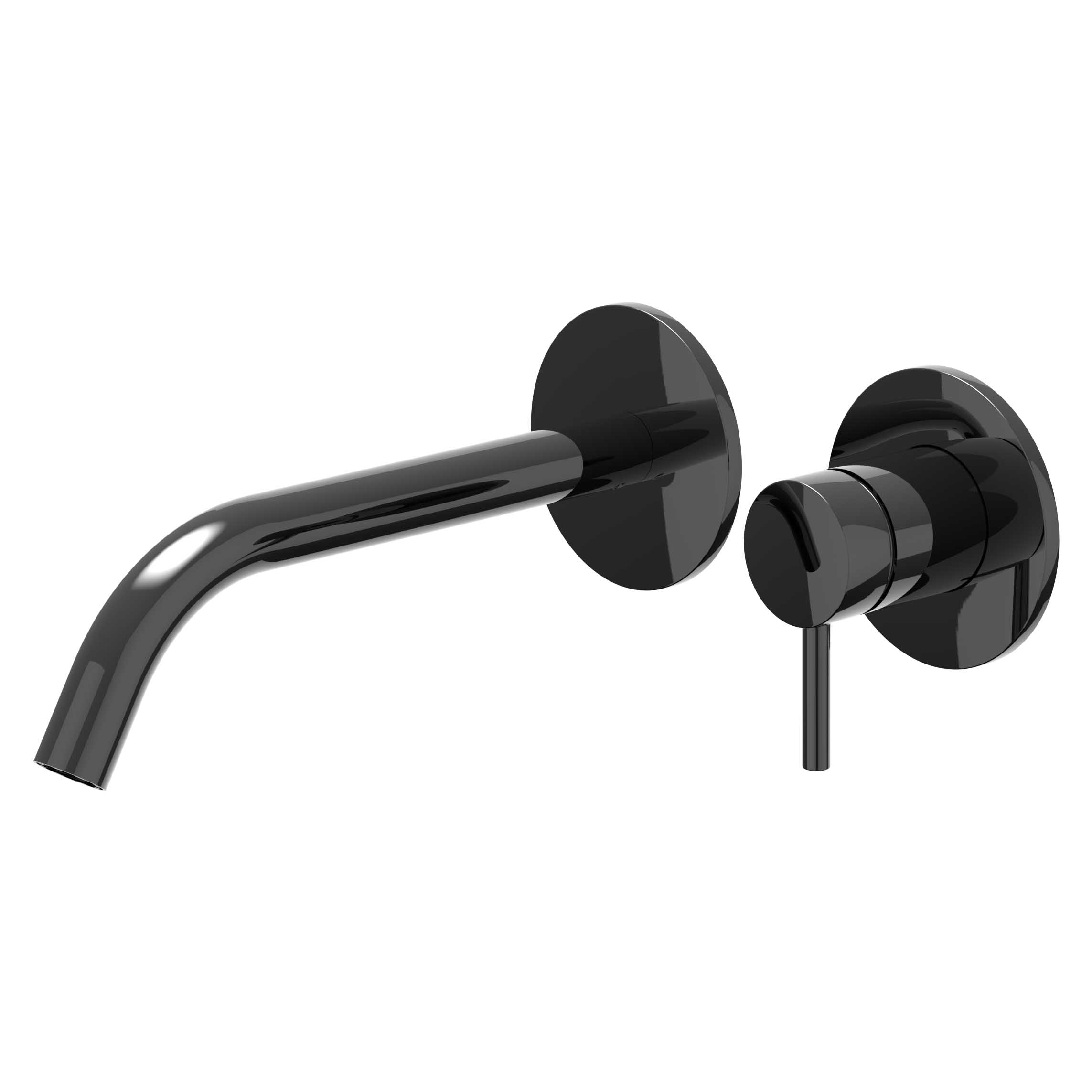 IVY Bond Wastafelmengkraan afbouwdeel 2-gats met gebogen uitloop 6100357 Zwart chroom PVD