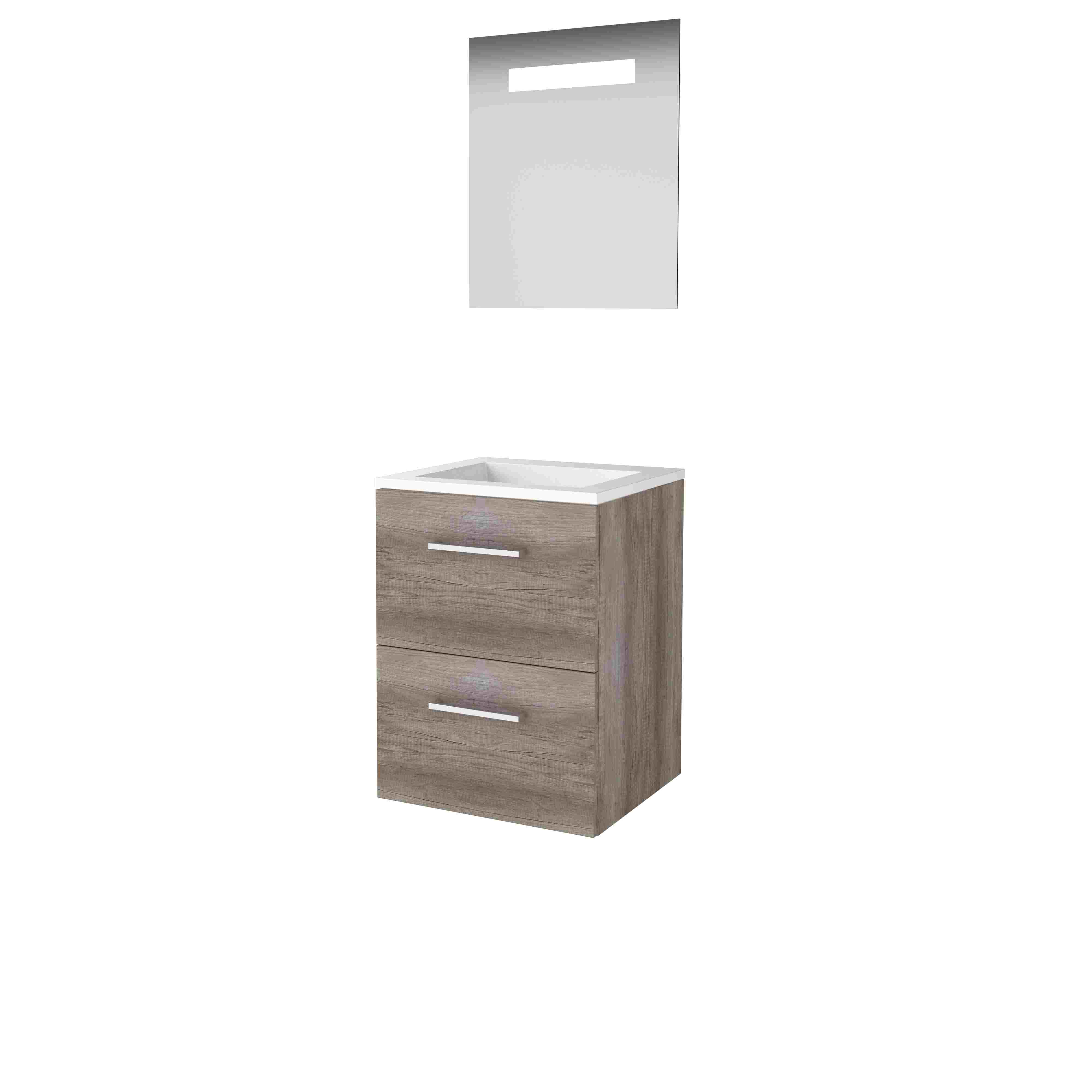 Basic Economic 46 set 50x46cm met gr. 2 la Acryl wast. 0 krgt. incl. spiegel m. verl. E46GR50A0SO Scotch Oak