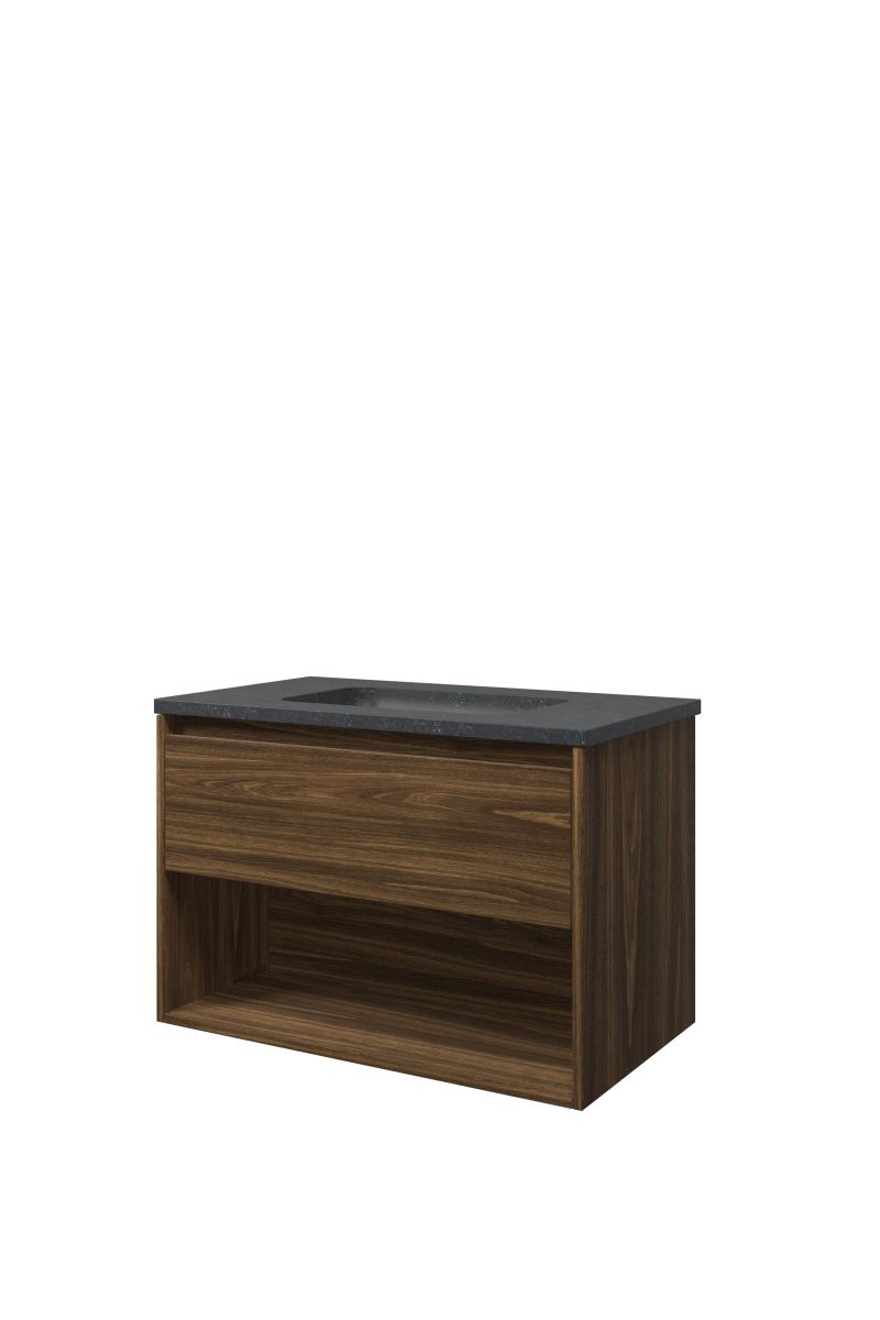 Proline set hardsteen Elegant wast. z. krgt. en onderk. met schap 1815623 Cabana oak/Blue stone H545xB800xD460