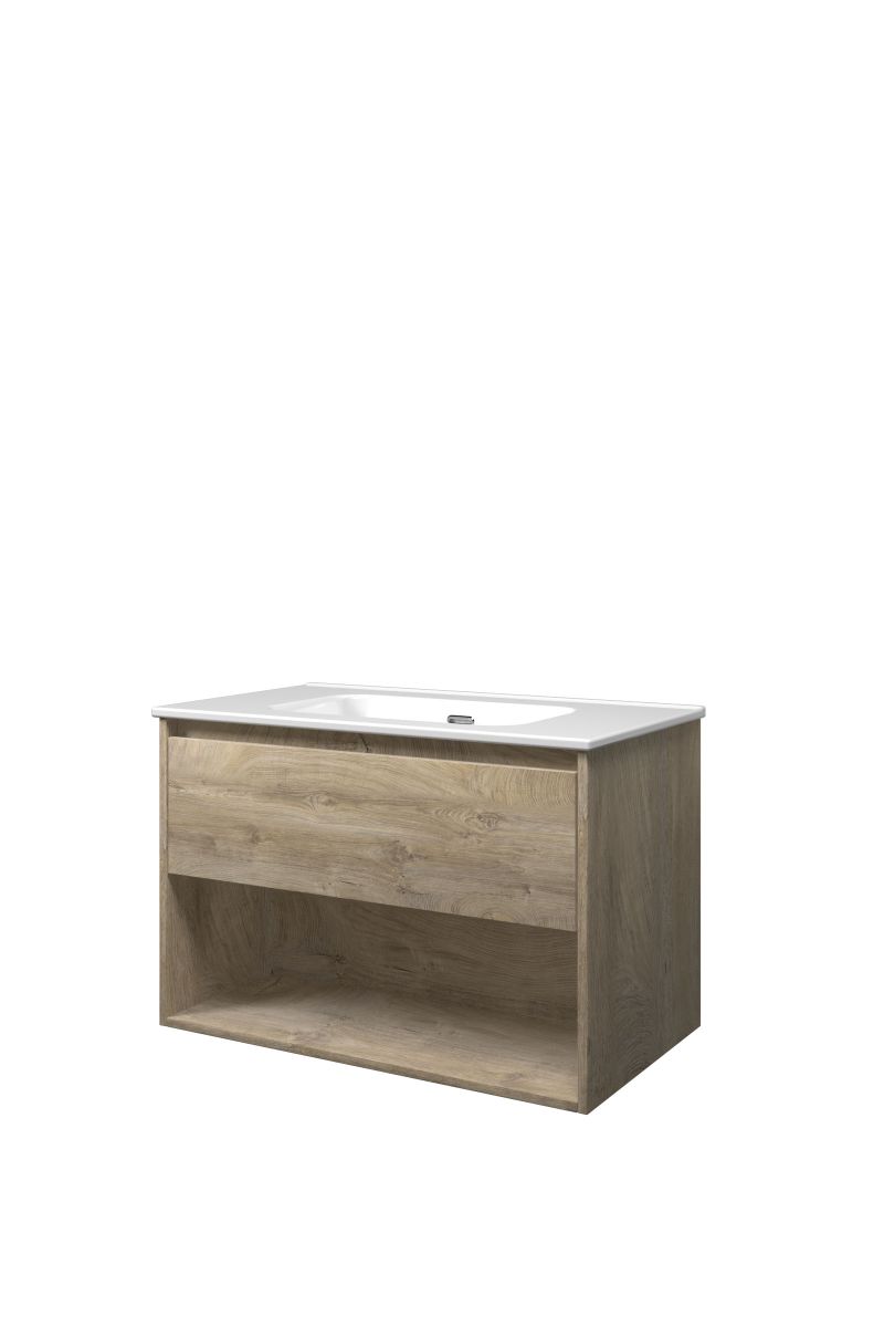 Proline set porselein Elegant wast. z. krgt. en onderk. met schap 1815021 Raw oak/Glans wit H540xB800xD460