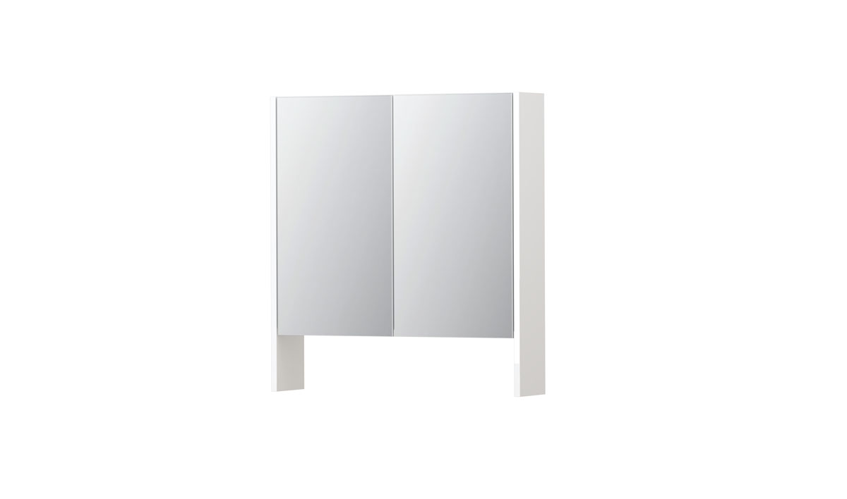 INK SPK3 spiegelkast m. dubbel gesp. 2 deuren icm open planchet en stop/schak. 1110056 Hoogglans wit H740xB700xD140