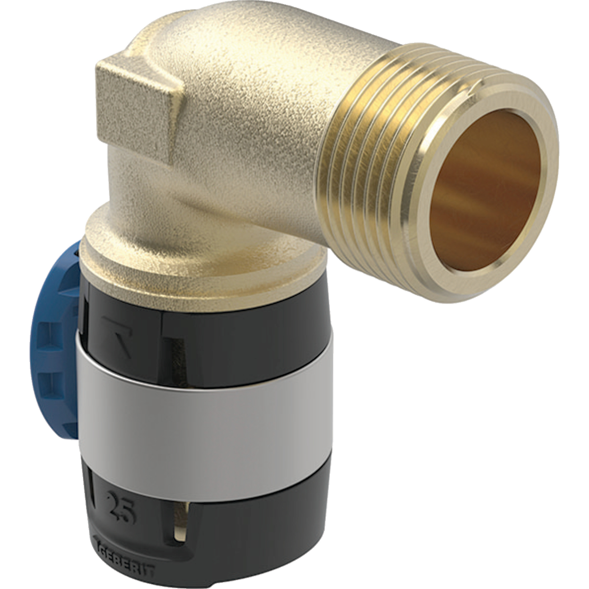 Geberit FlowFit bocht 90gr buitendraad brons lang 16x3/4 620.523.00.1