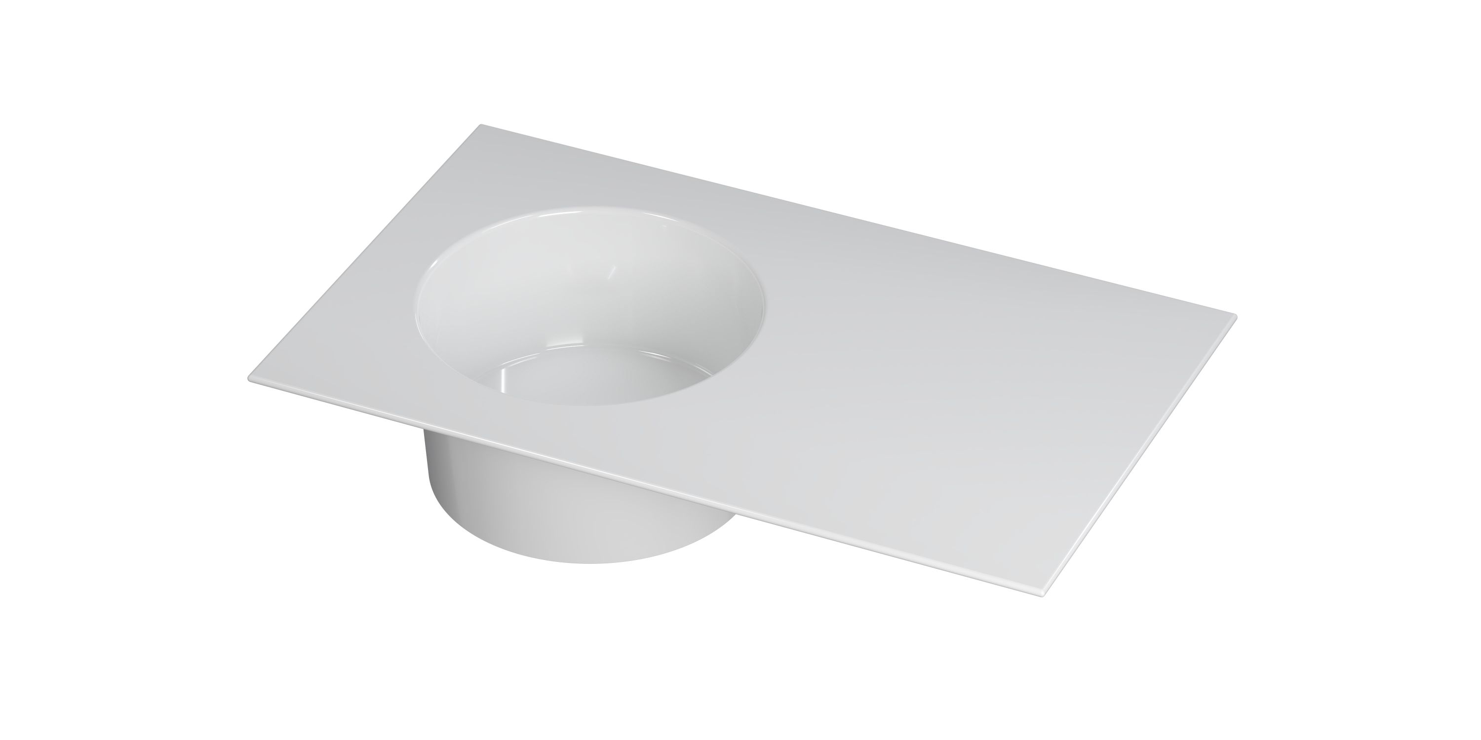 INK UFO wast. porselein rond links z. krgt. 0300910 Glans wit