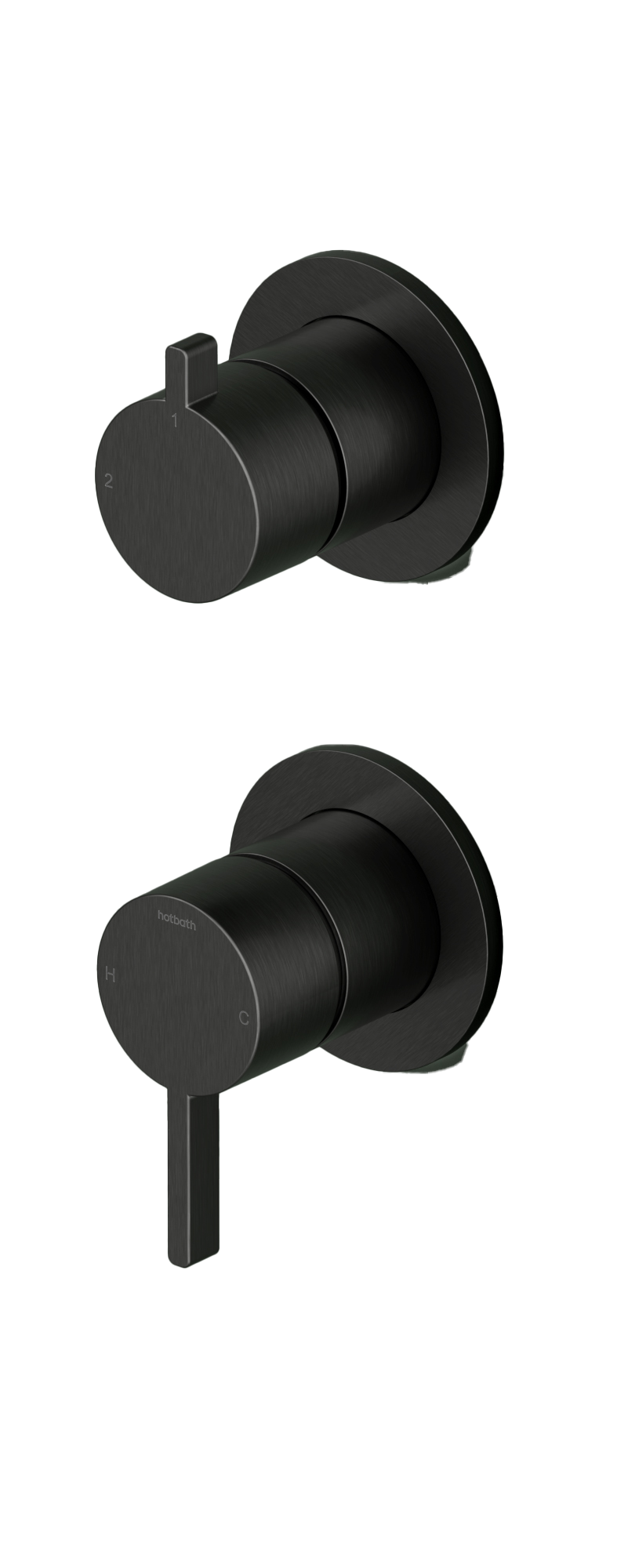 Hotbath Ace afbouwdeel mengkraan m. 2-weg omstel AC129EXTMBP Mat Zwart PVD