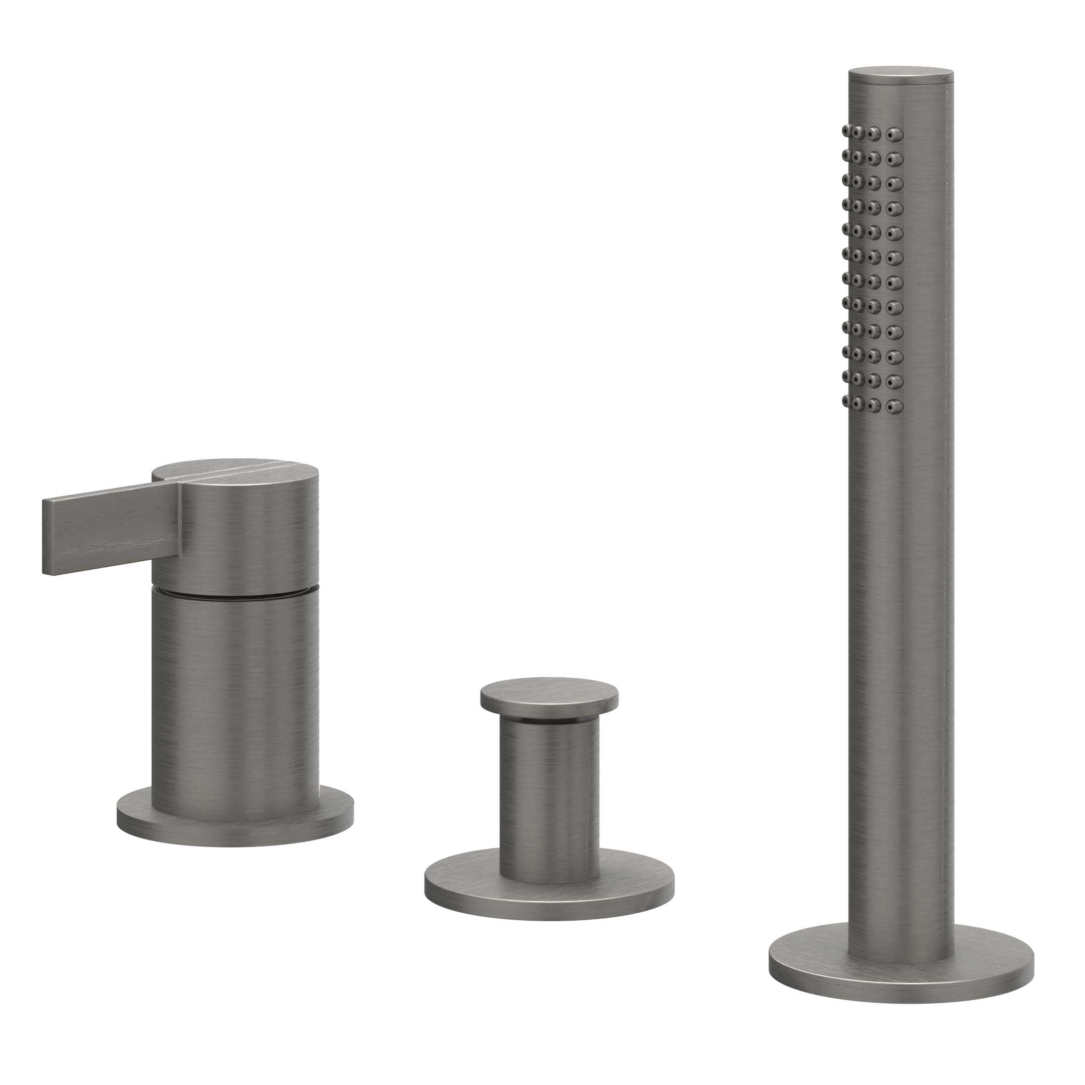 IVY Pact Badrandcombinatie 3-gats m/uittrekbare handd zonder uitloop 6302106 gebr. metal black PVD