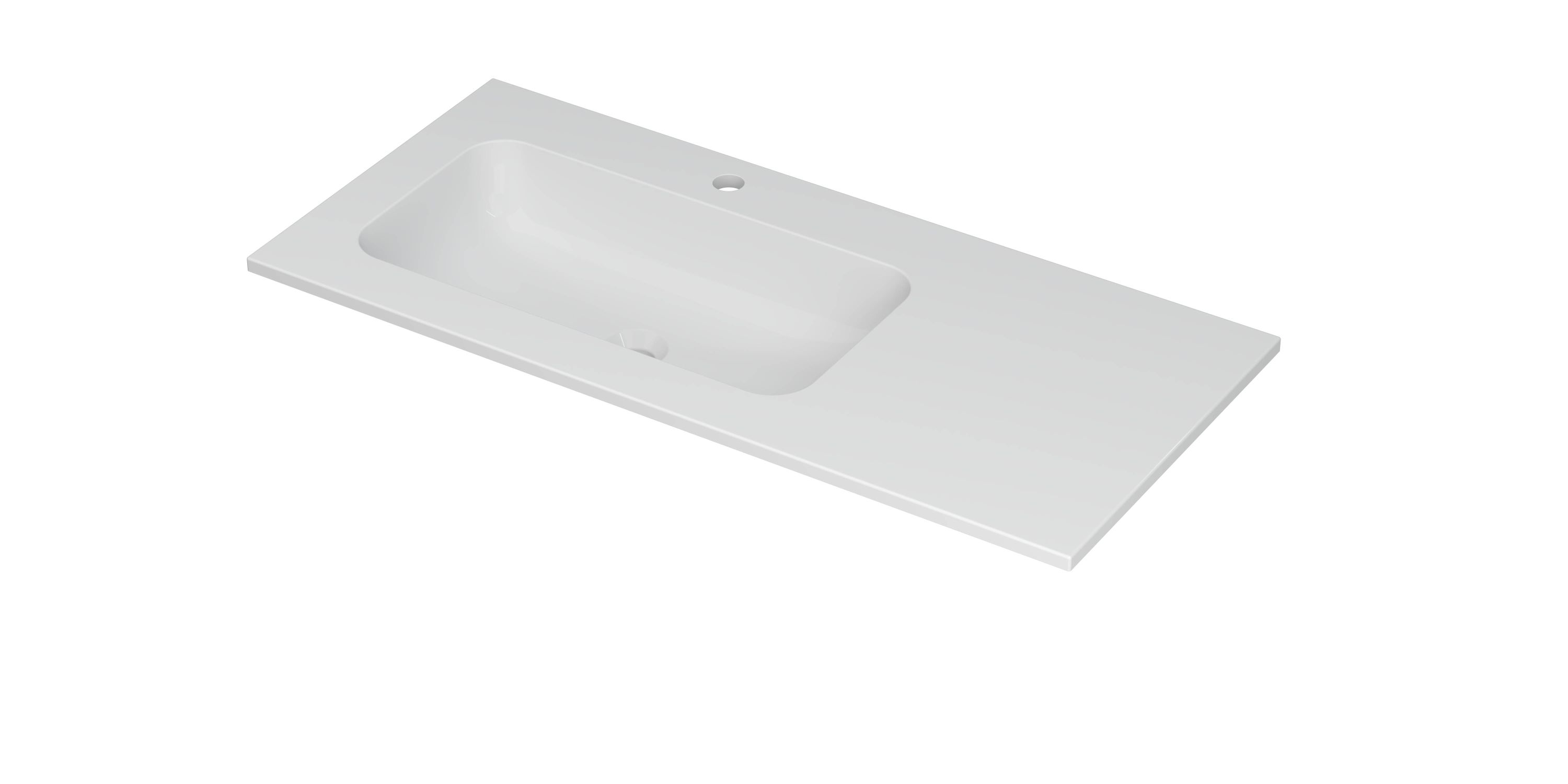 INK Aspekt wastafel pors. m. kom 45 L m. 1 krgt. 207226 m. wit H25xB15xD1000