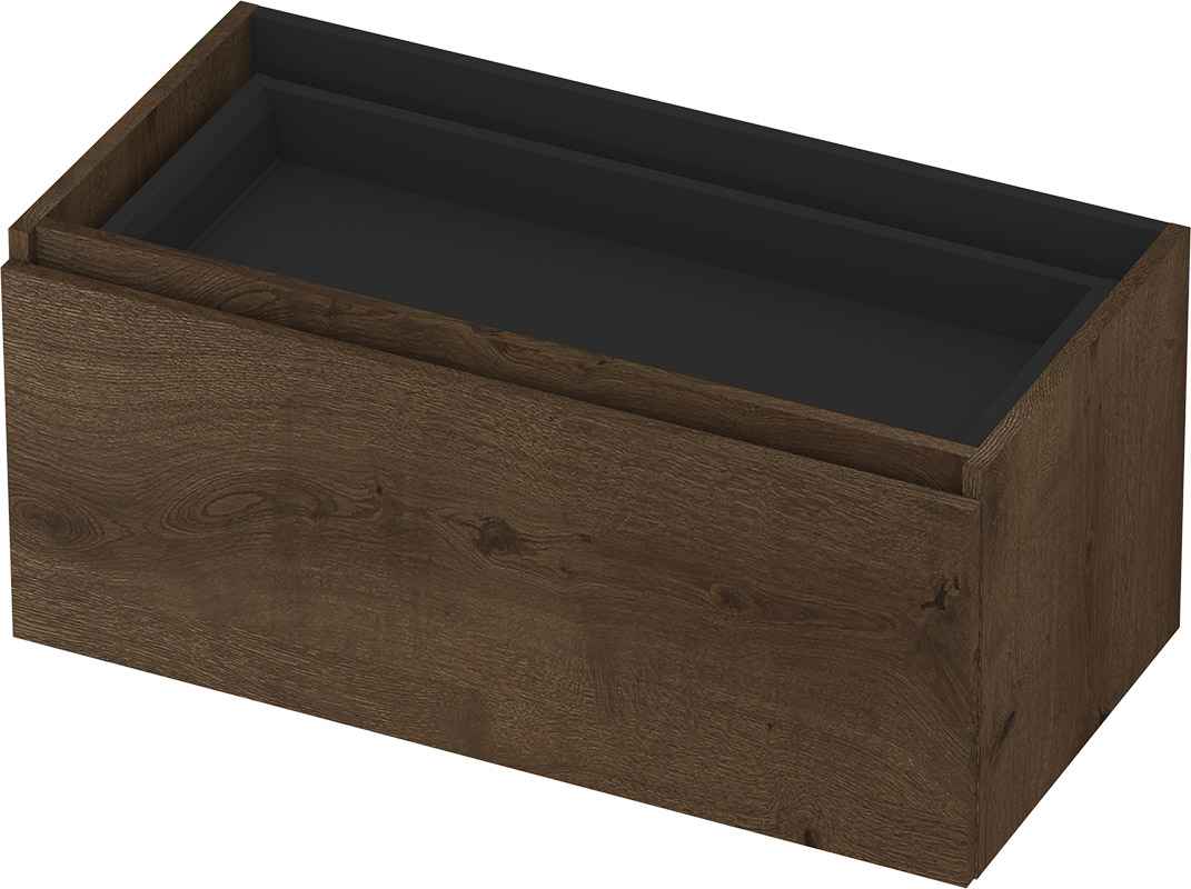 INK Fineer onderkast 1L m. binnenla gr.loos houten keerlijst fineer z. uitsparing 1221333Z Chocolate H400xB900xD450