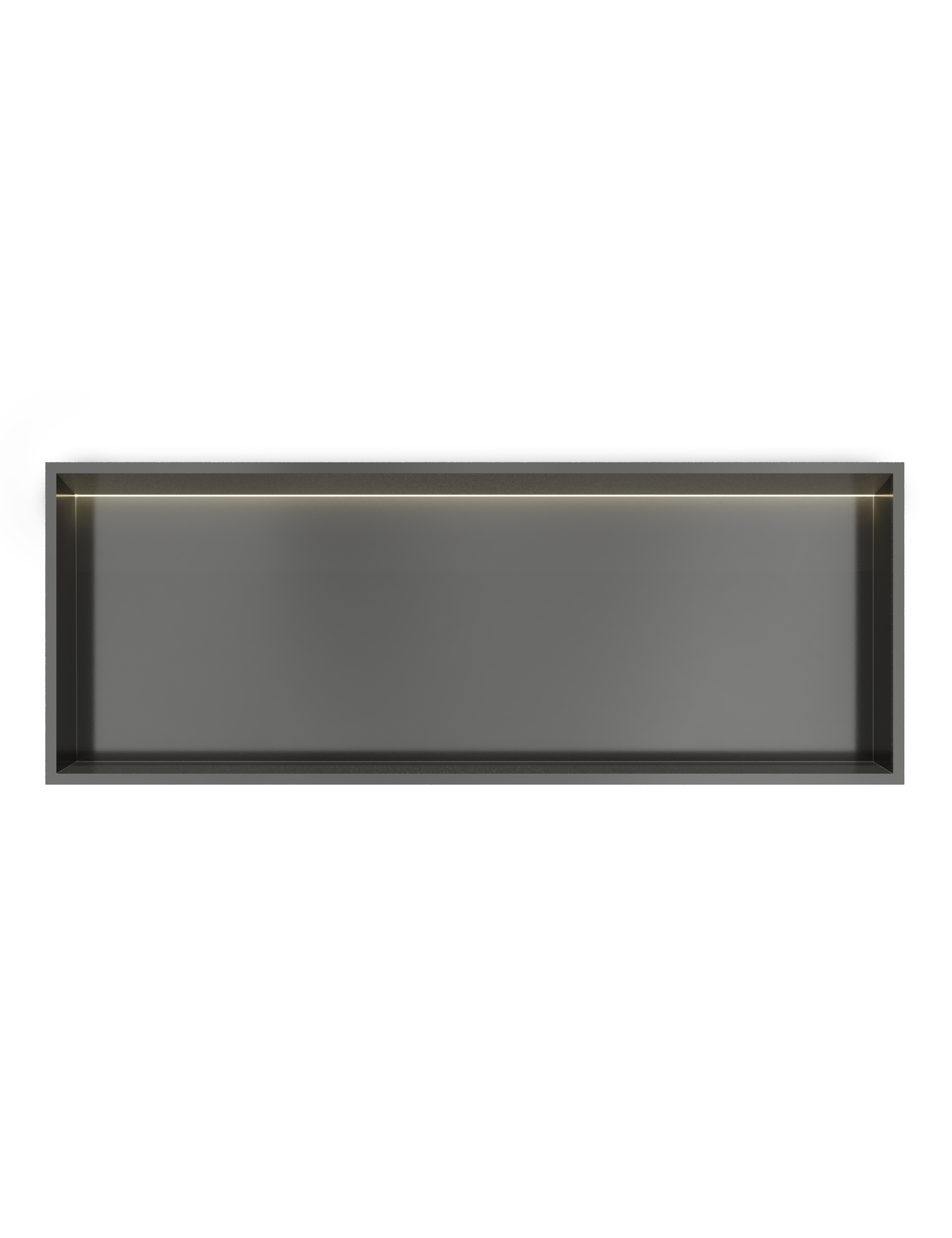 Hotbath More inbouwbox of inbouwnis 30x80x10cm with LED IP44 BOX080LBGP Geborsteld gunmetal PVD