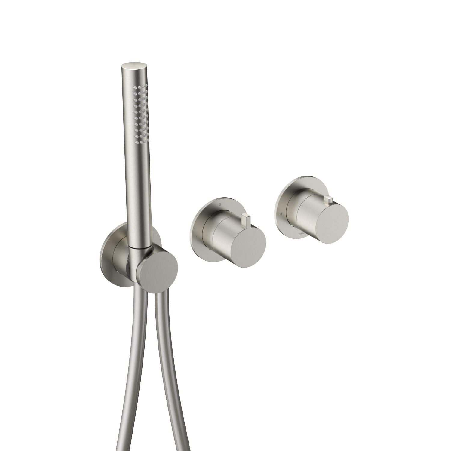 Hotbath Ace afbouwdeel inbouw thermostaat m. 2-weg stop-omstel m. handd. / doucheslang AC071EXTGN Geborsteld Nikkel