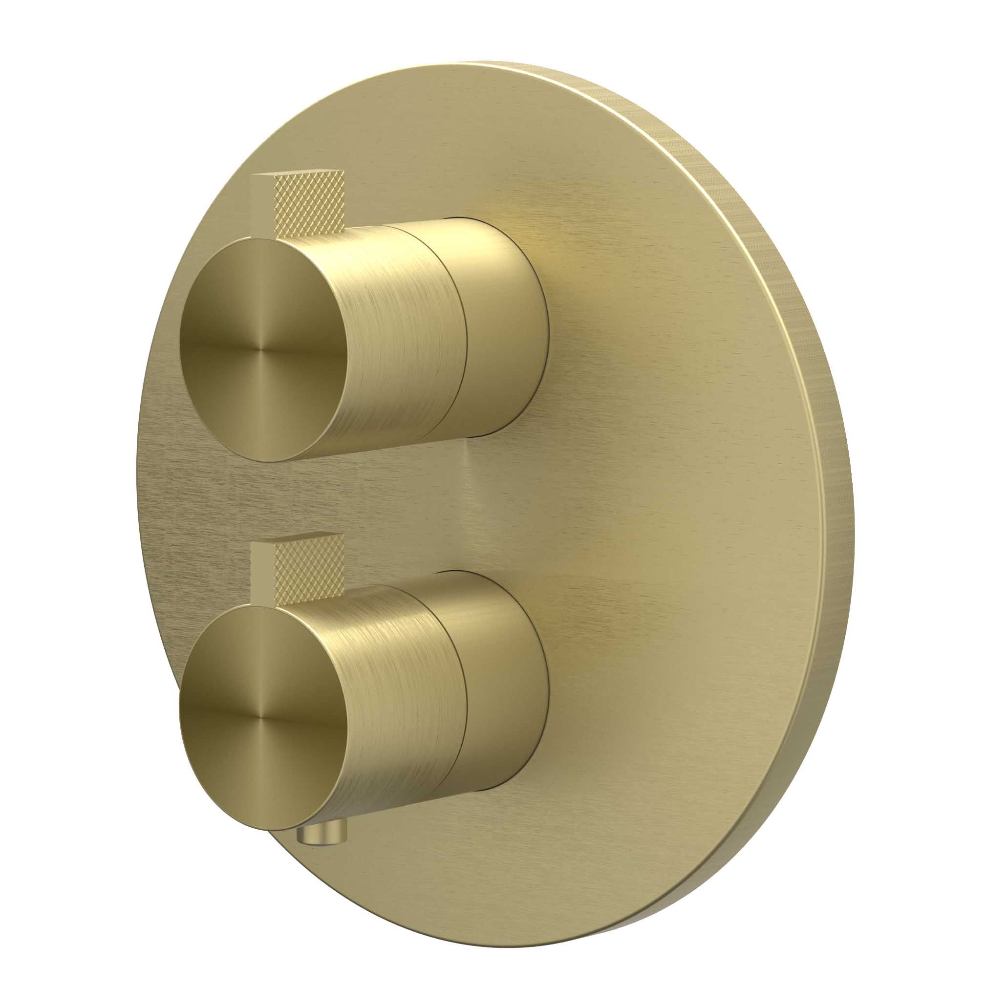 IVY Tribe Afbouwdeel inbouwthermostaat met 2-weg stop-omstel 6201122 RVS316 gebr. mat goud PVD