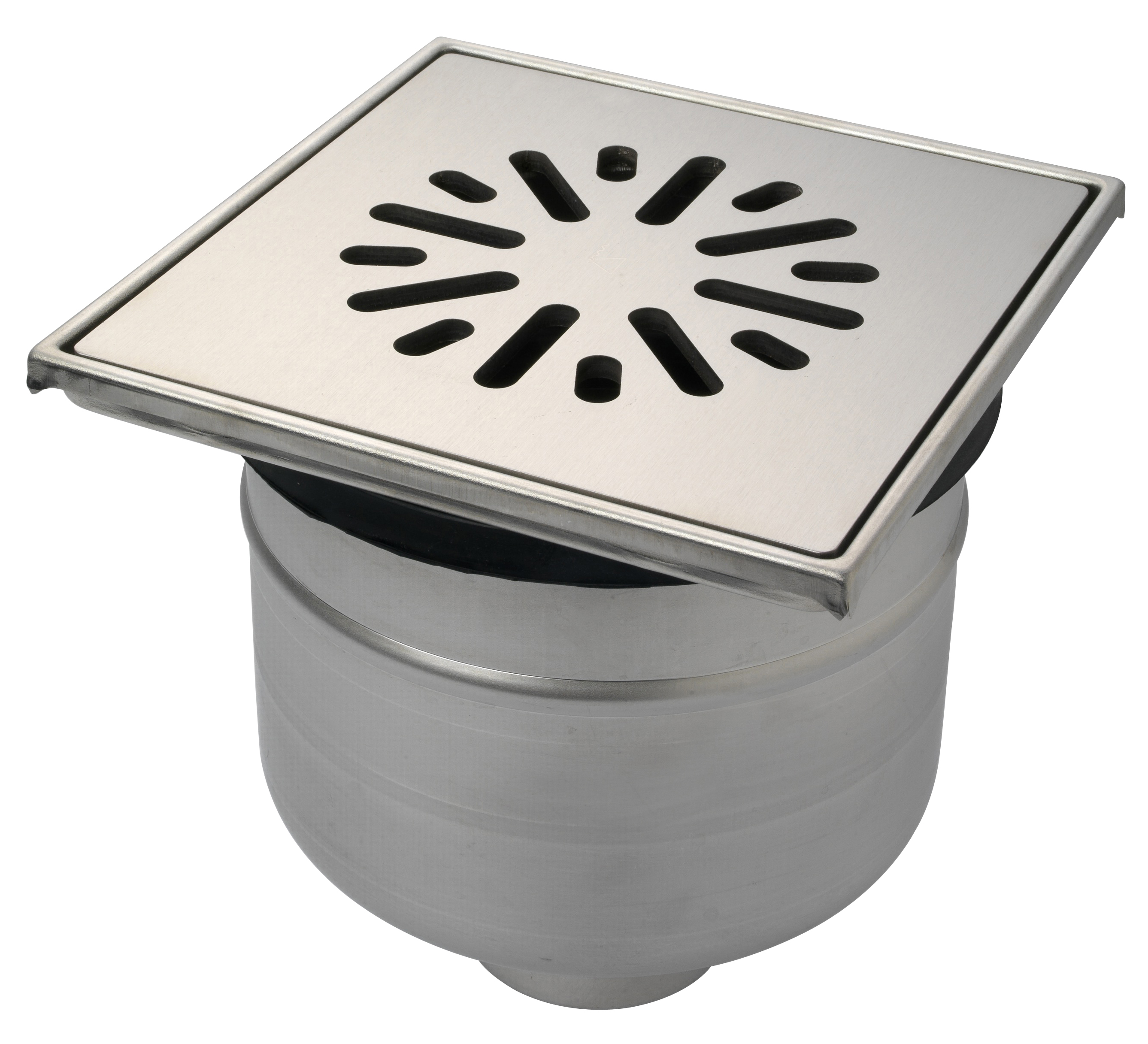 Aquaberg RVS put m/RVS rooster hoogte verstelbaar onder uitlaat 4520 20x20cm