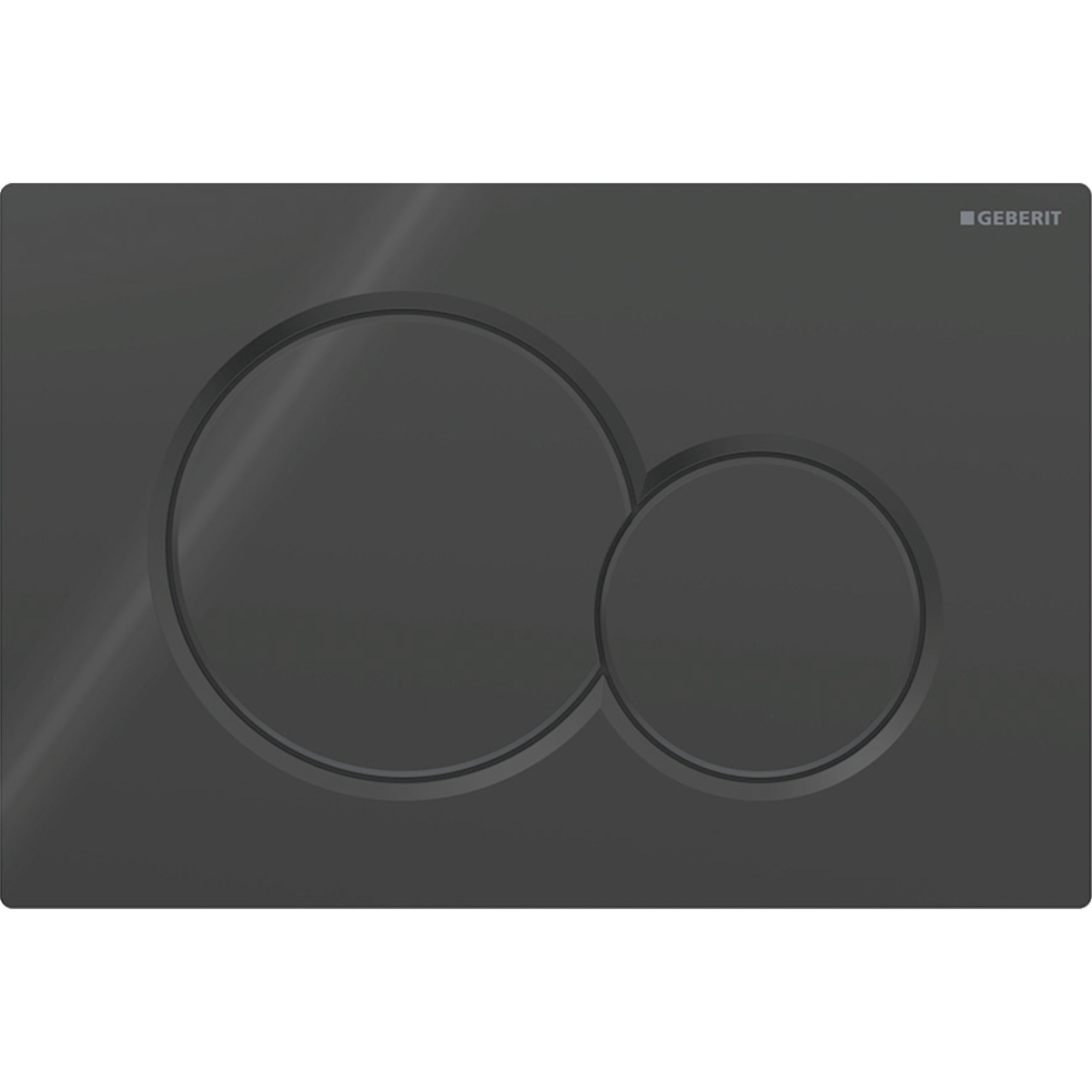 Geberit Sigma01 bedieningsplaat 2- toets round gitzwart RAL 9005 115.770.DW.5