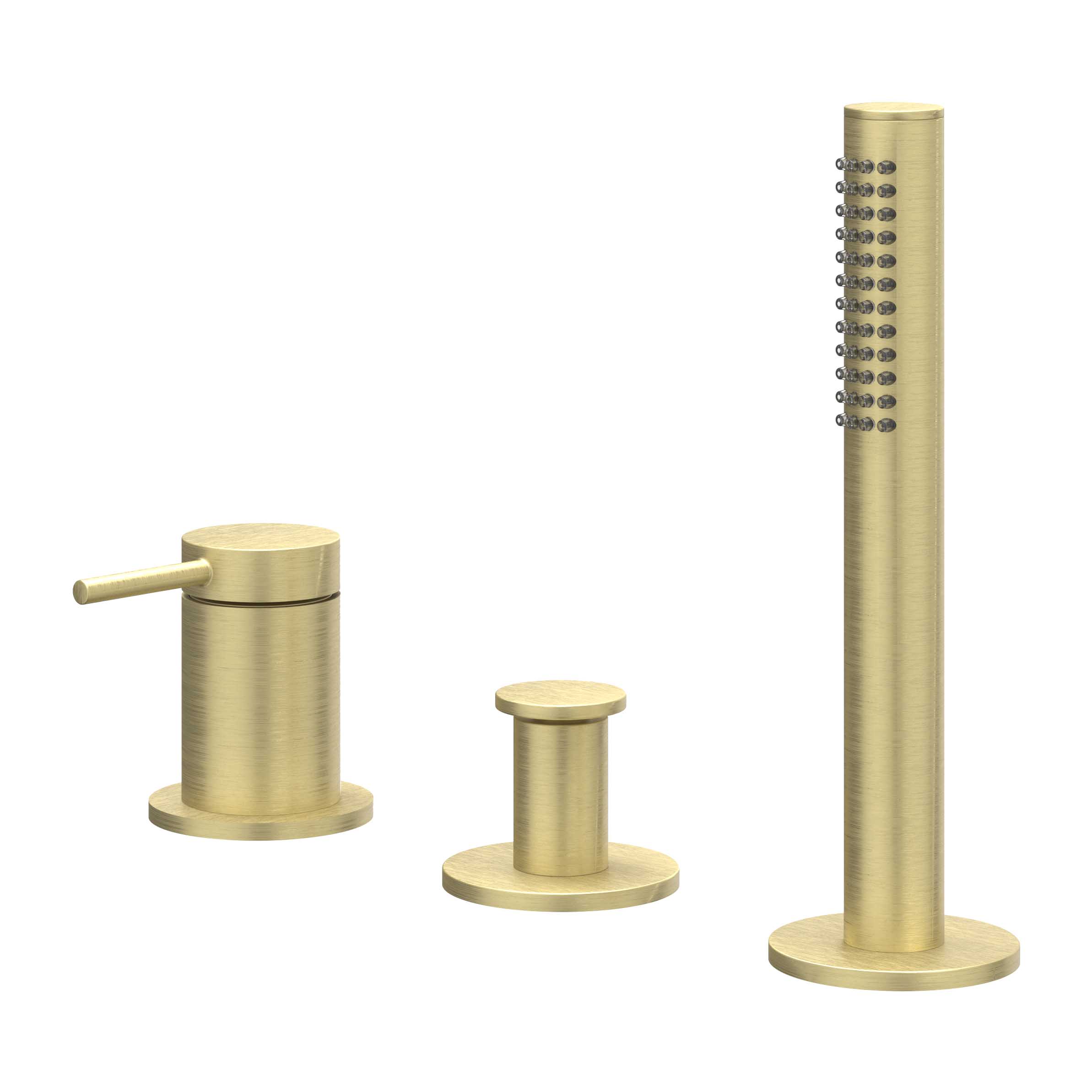 IVY Bond Badrandcombinatie 3-gats m/uittrekbare handd zonder uitloop 6301134 gebr. mat goud PVD