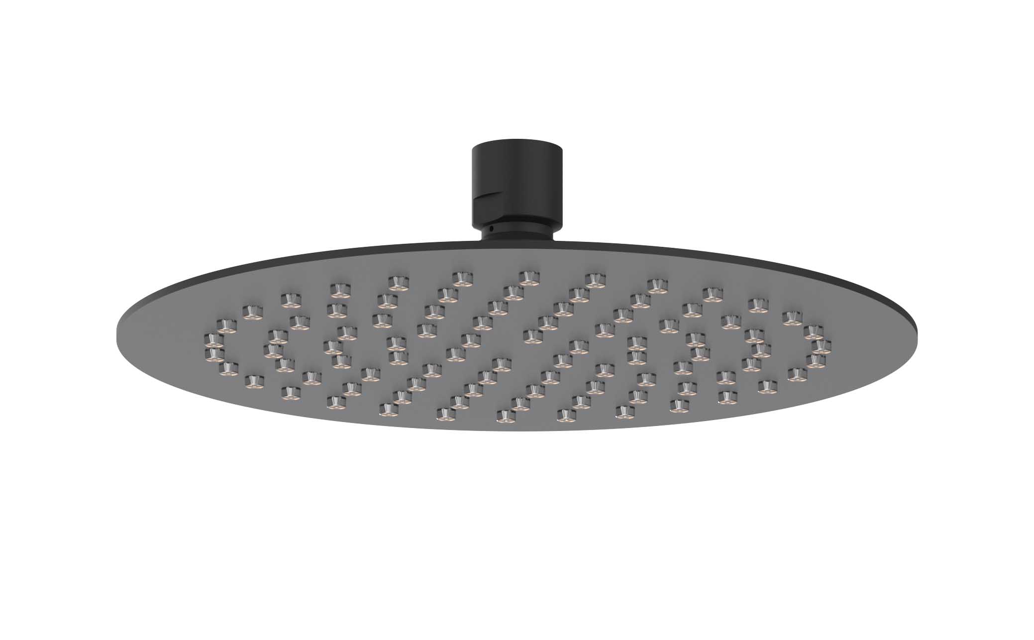 IVY Toebehoren Hoofddouche slim 20cm antikalk nozzels Eco-air 6900502 Mat zwart PED