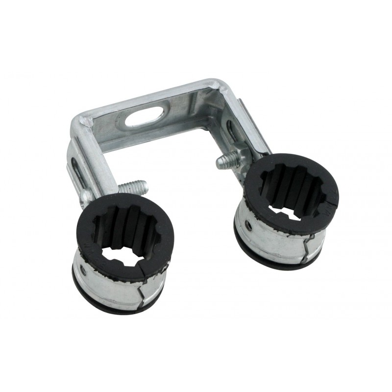 Duplo dubbele pijpbeugel verzinkt met inlaagrubber 28mm