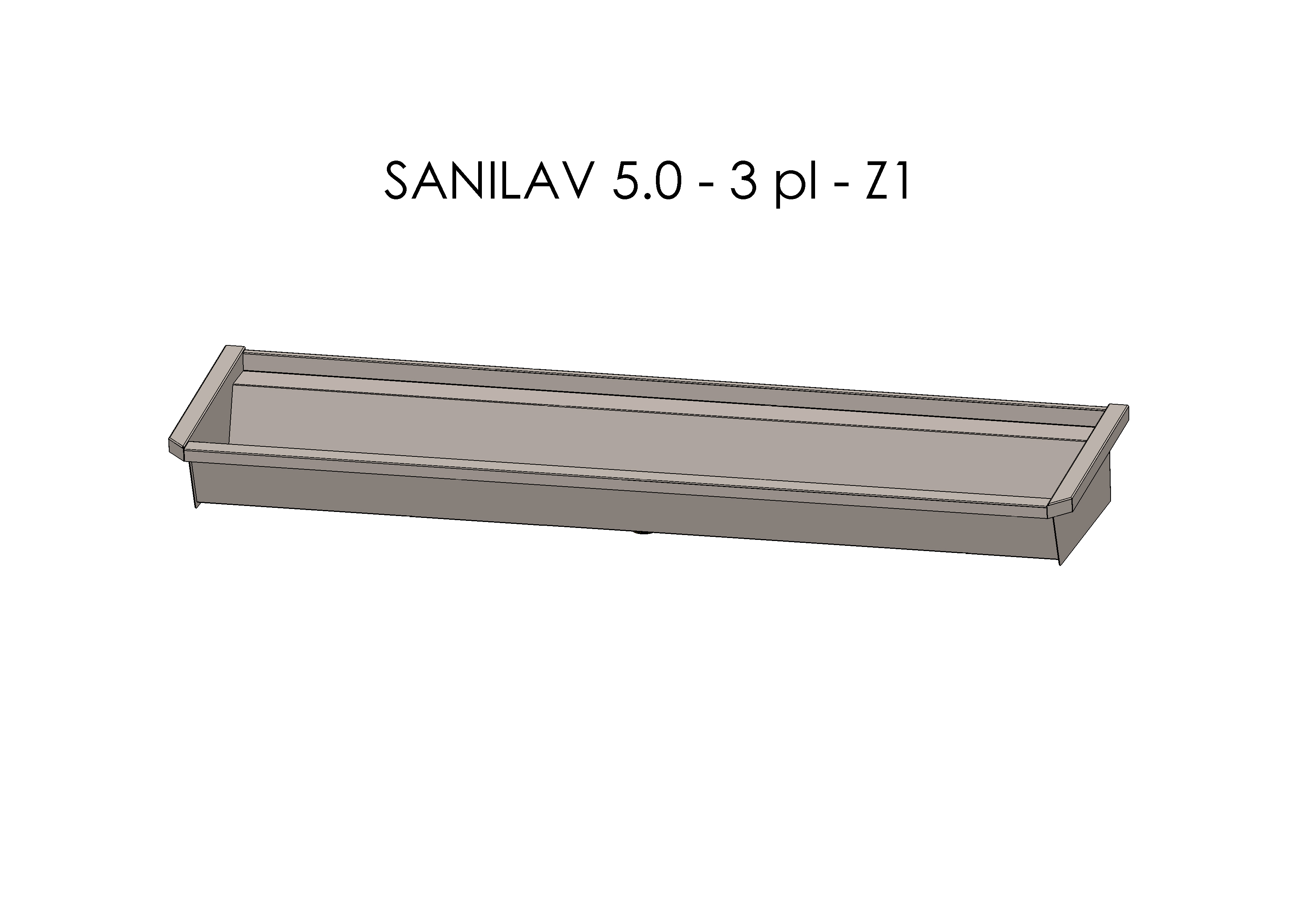 Intersan Sanilav muurwastrog rvs 3p 180 z/krn SANILAV 5.0-3-Z1