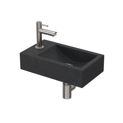 Proline pack hardsteen m. krgt. R fontein kraan sifon plug + bev. Blue stone/Brushed nickel / 1805222P