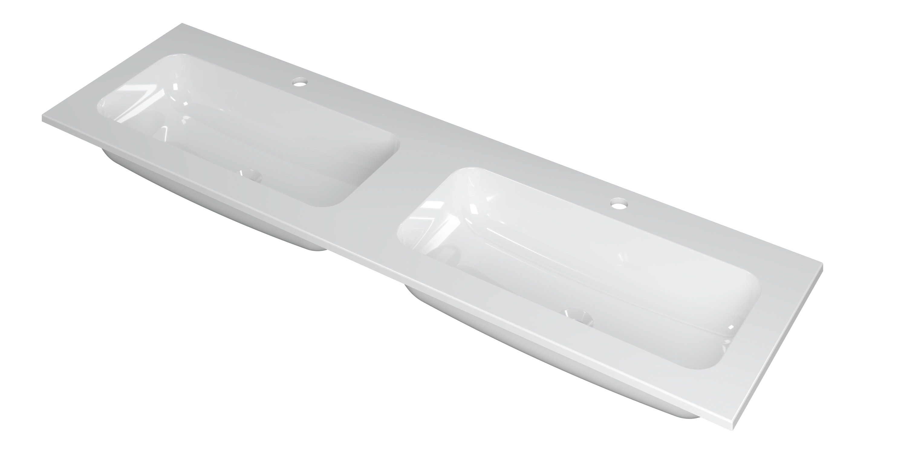 INK Faktor wast. polystone dubbel met 2 krgt. 3407042 Glans wit H15xB1600xD450