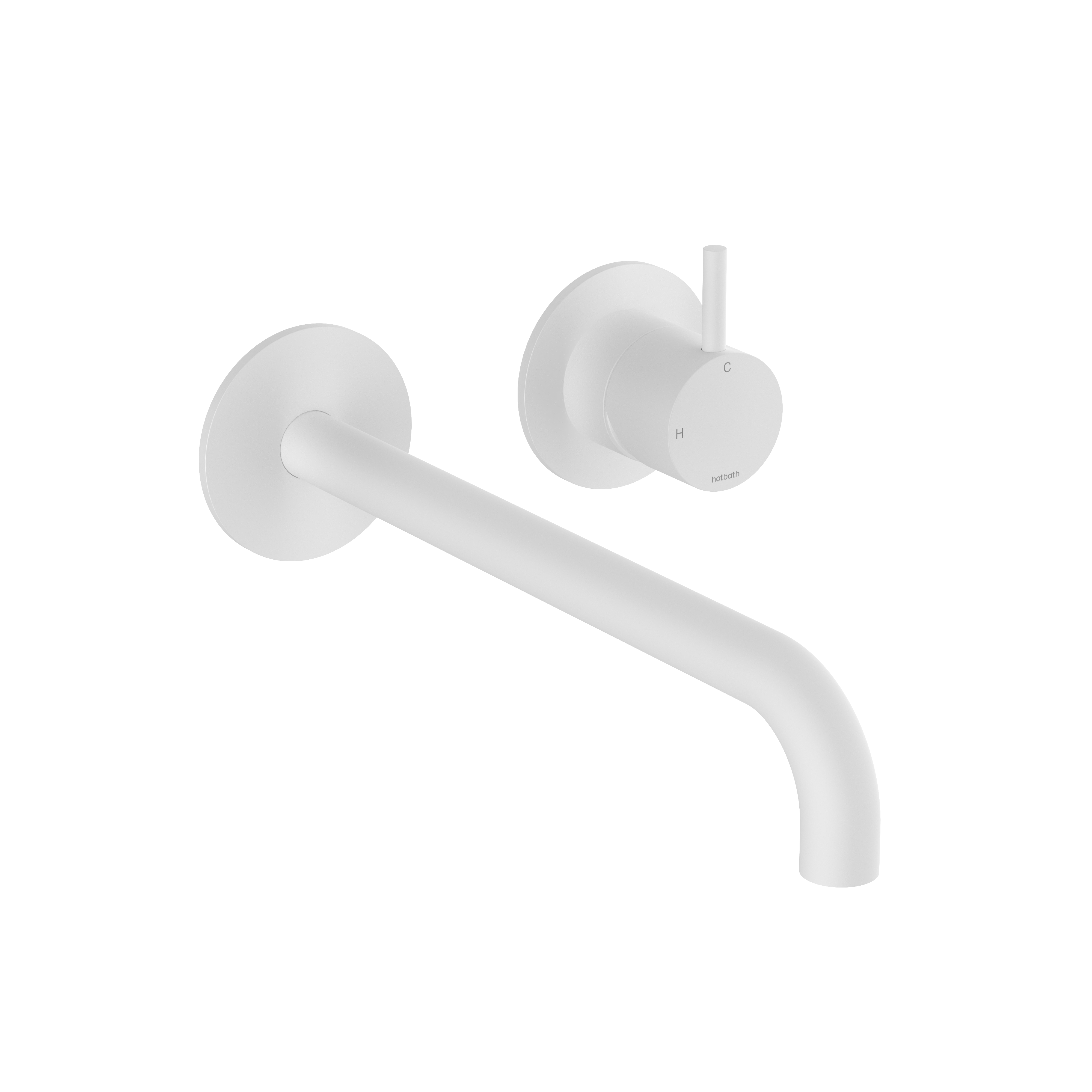 Hotbath Cobber afbouwdeel tbv inbouw wastafelkraan 25cm uitloop CB105EXT25WH Mat Wit