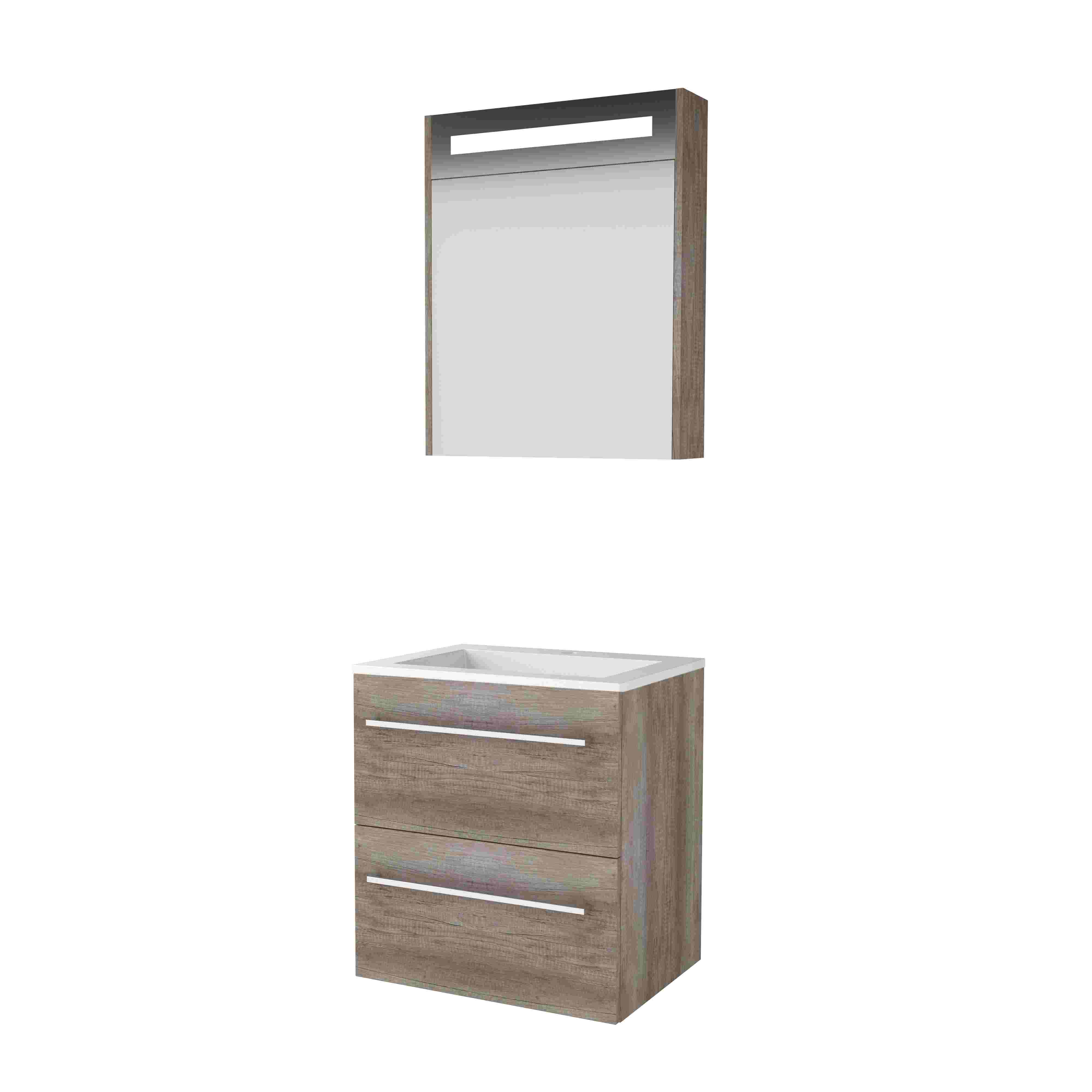 Basic Premium 46 set 60x46cm met gr. 2 la Acryl wast. 1 krgt. incl. kast m. verl. P46GR60A1SO Scotch Oak