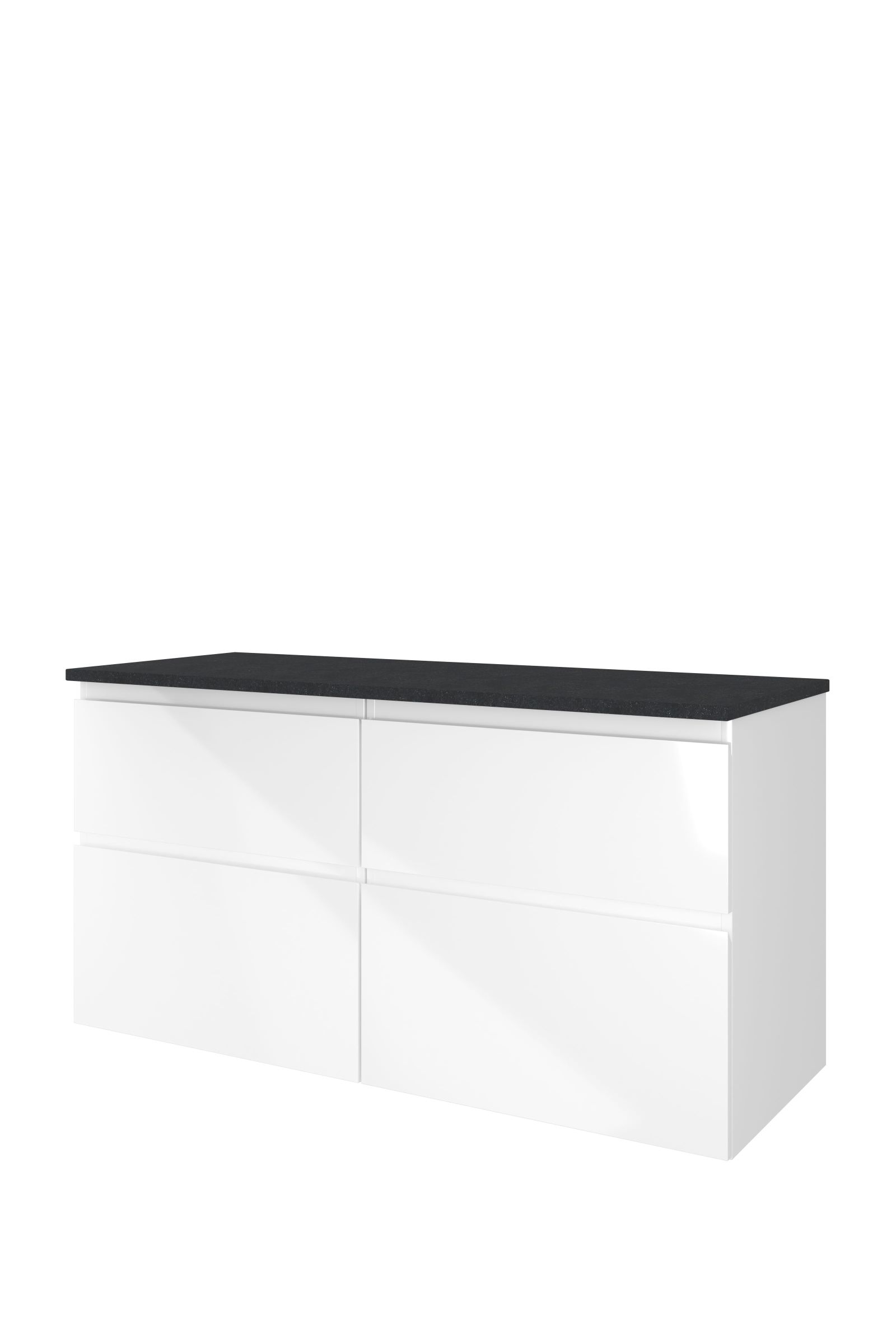 Proline Top afdekplaat hardsteen onderk. 4 la a-symm. H620xB1200xD460 Glans wit/Blue stone / 1817964