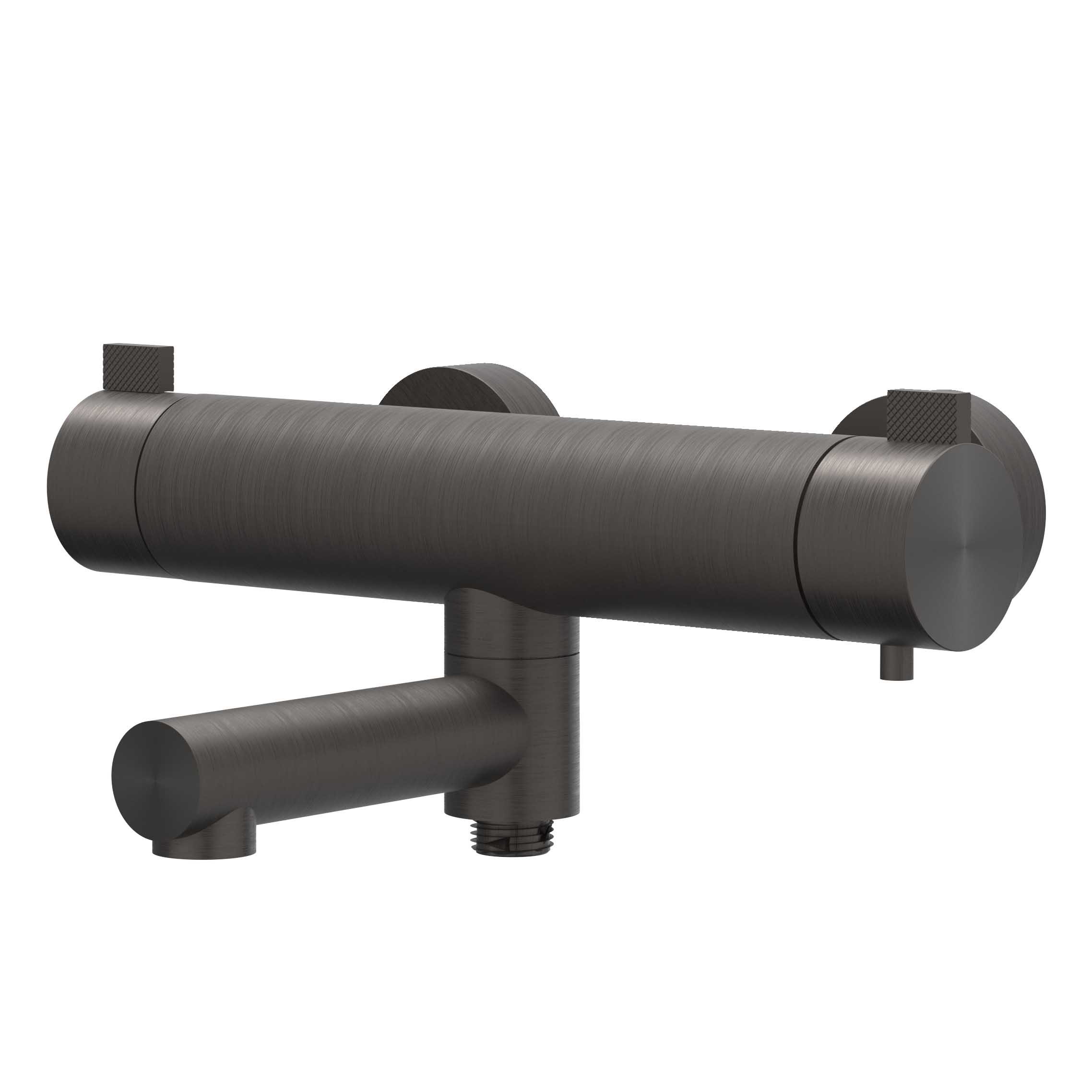 IVY Tribe Badtherm.kraan opbouw m/wegdraaibare baduitloop m/omstel 6301024 RVS316 gebr. carbon black PVD