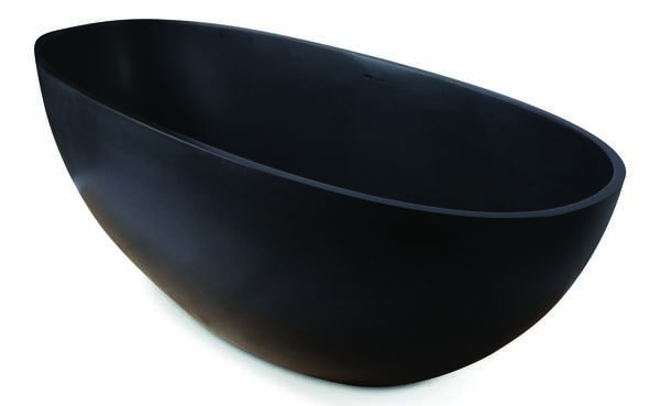 Luca vrijstaand bad solid surface met overl. 180x80x60h Antraciet mat