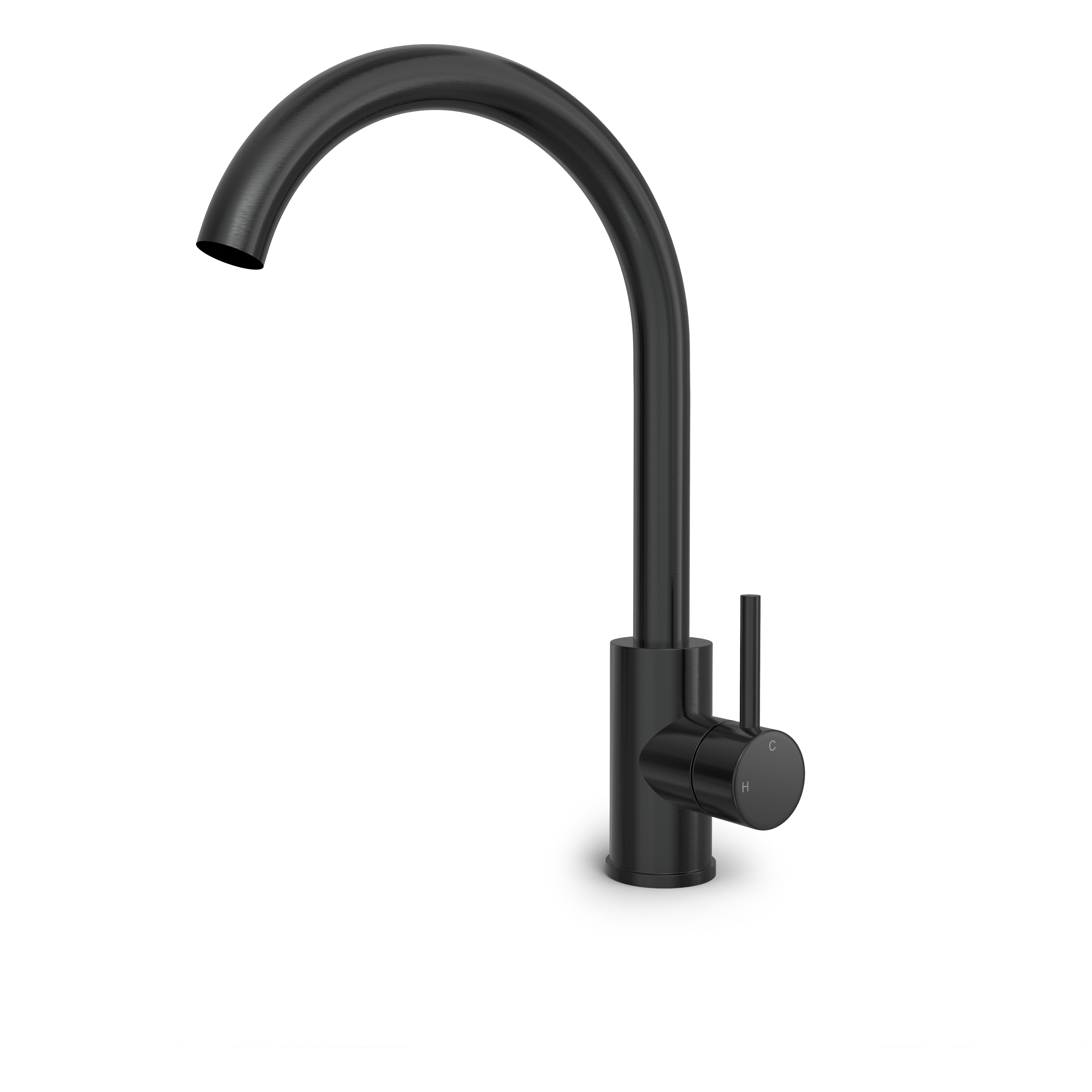 Hotbath BUDDY wastafelkraan met draaibare uitloop B104MBP Geborsteld zwart PVD