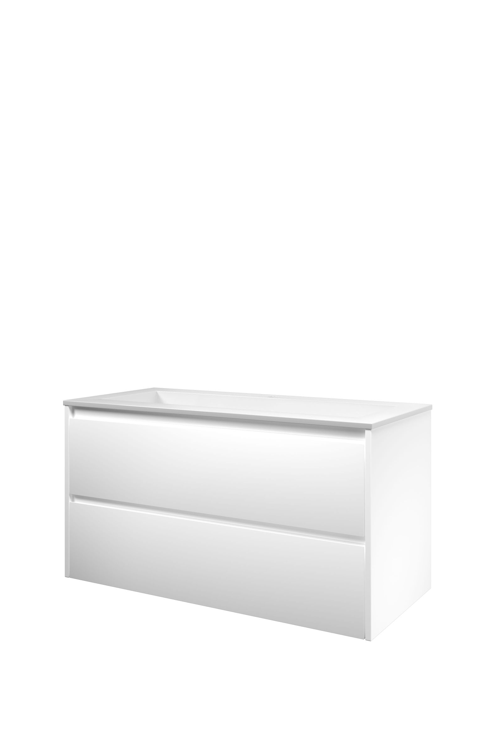 Proline set polystone Elegant wast. met 1 krgt. en onderk. sym. 1816195 Mat wit/Glans wit H540xB1000xD460