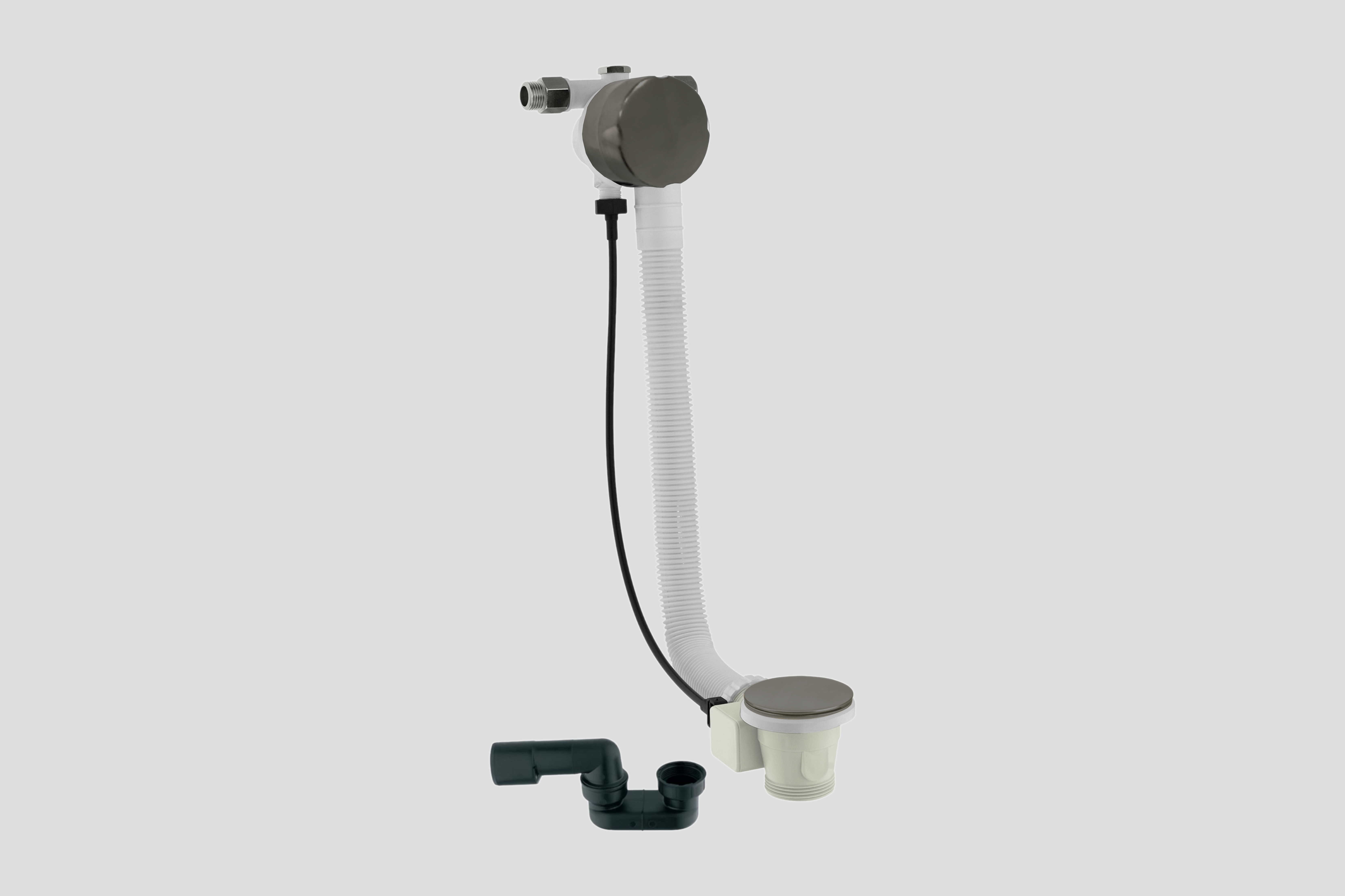 Lagoo Garda badoverloop en vulcombinatie met clickplug en sifon G6121GM Brushed Gun Metal PVD