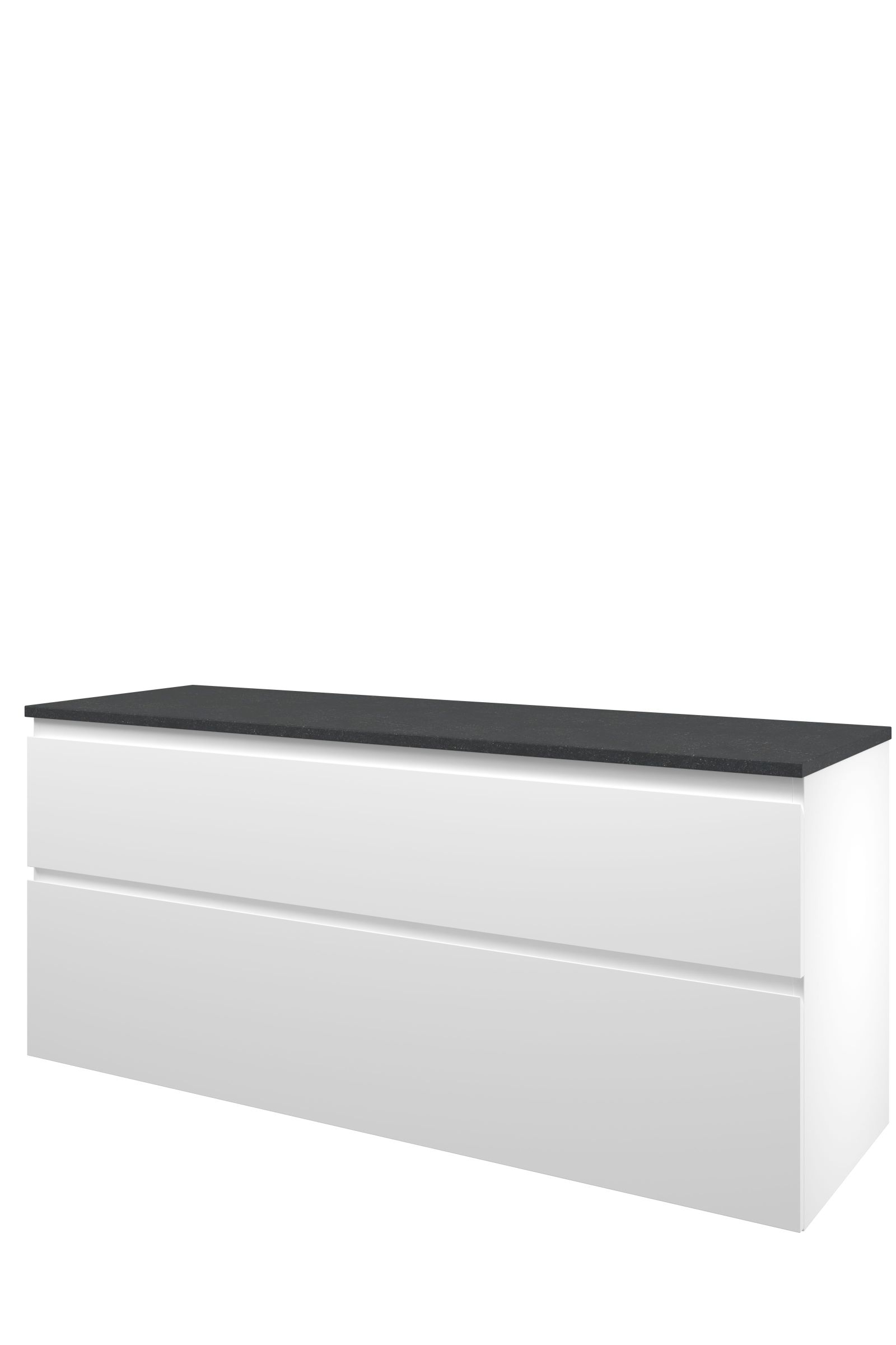 Proline Top afdekplaat hardsteen onderk. a-symm. H620xB1400xD460 Mat wit/Blue stone / 1817995