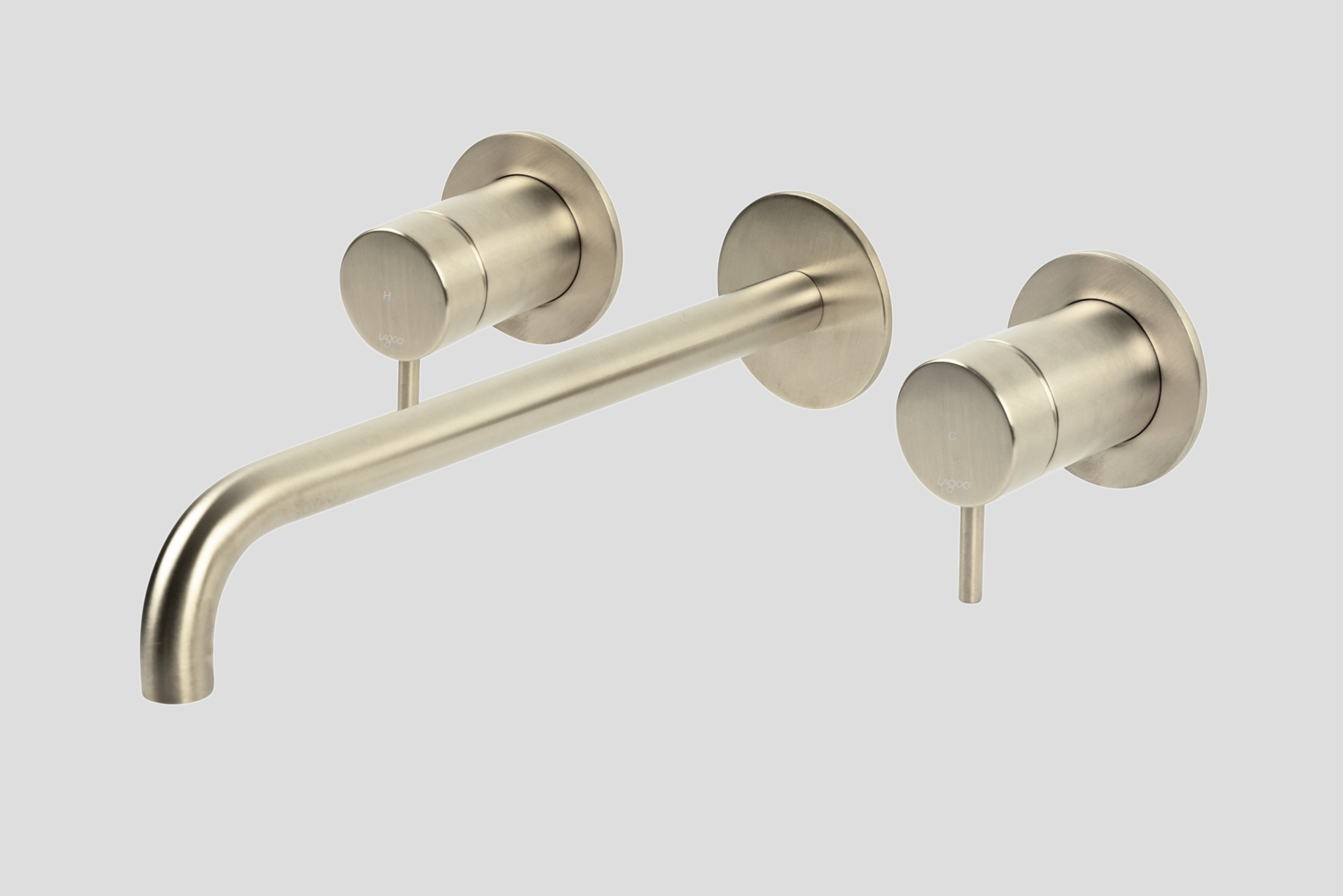 Lagoo Garda inbouw wastafelmengkraan 2 greeps afb.deel met uitloop 26 cm G1204-26BN Brushed Nickel