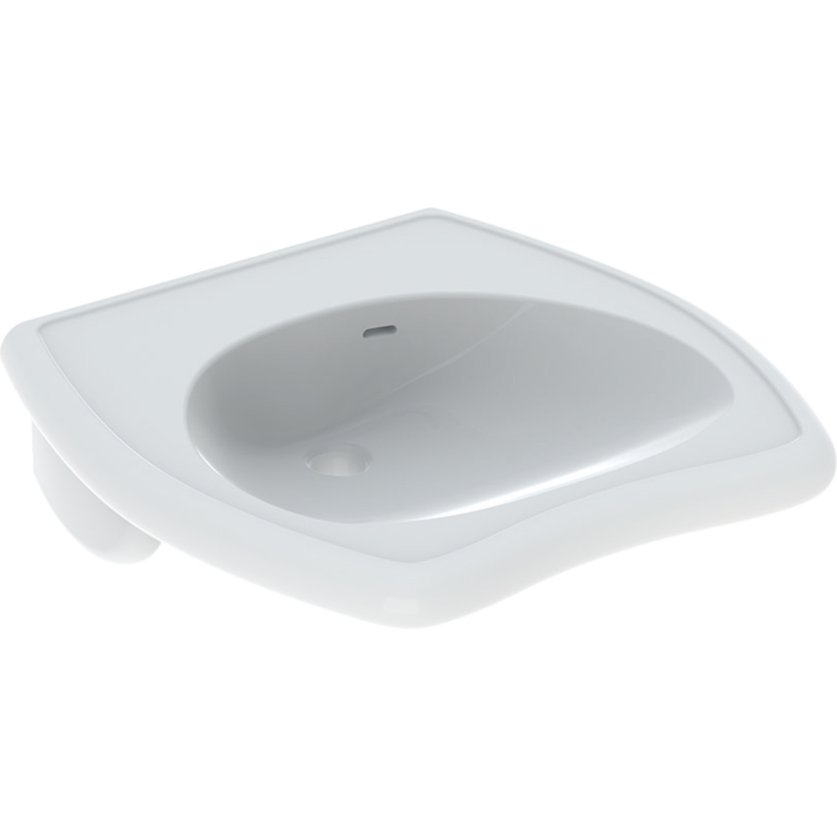 Geberit 300 Comfort Vitalis Miva wastafel 55x55cm m.krgt. m.overl. S8310700001G Wit Tect