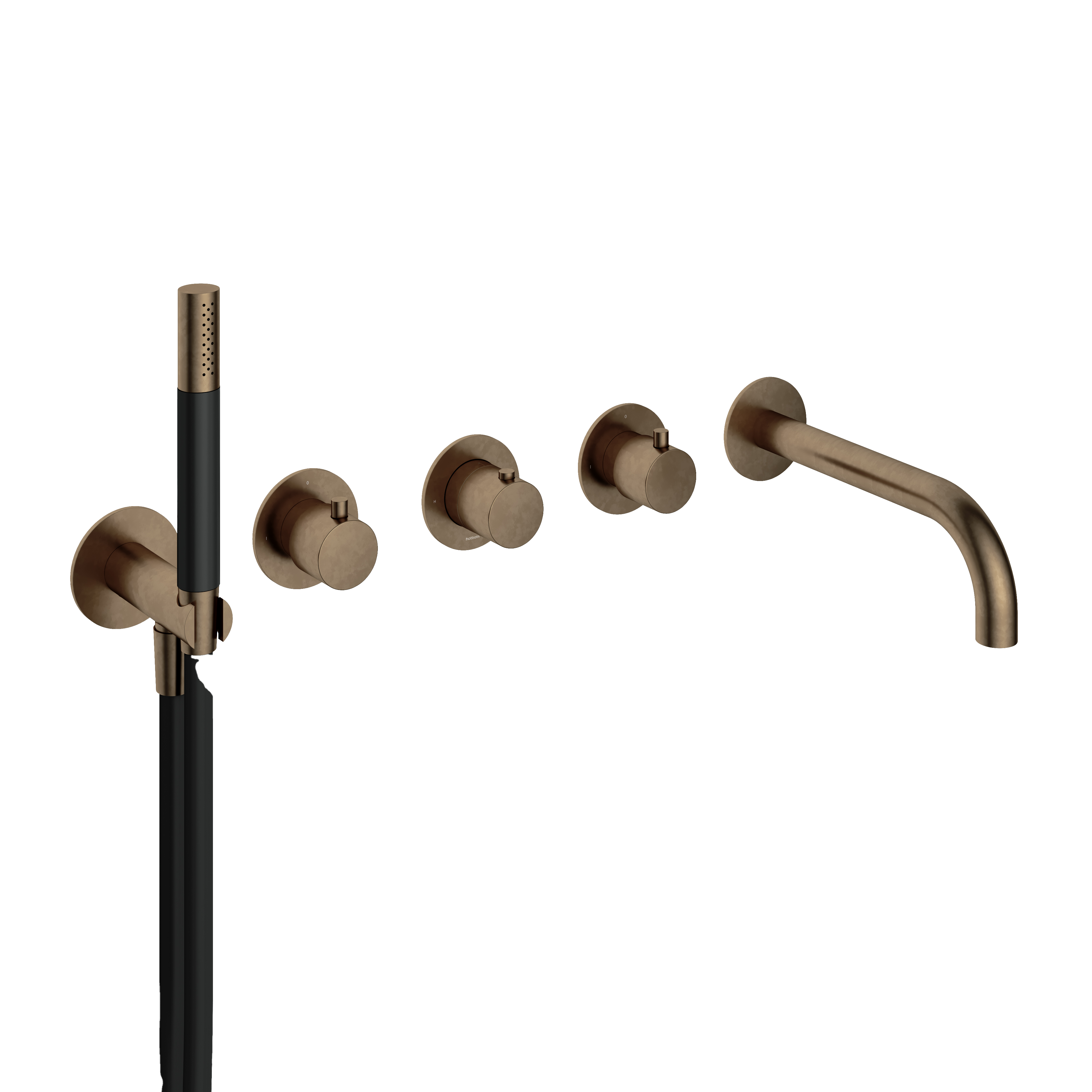 Hotbath Cobber afbouwdeel bad thermostaat m. 2 stopkr. m. uitl. CB7072EXTAB Verouderd Messing