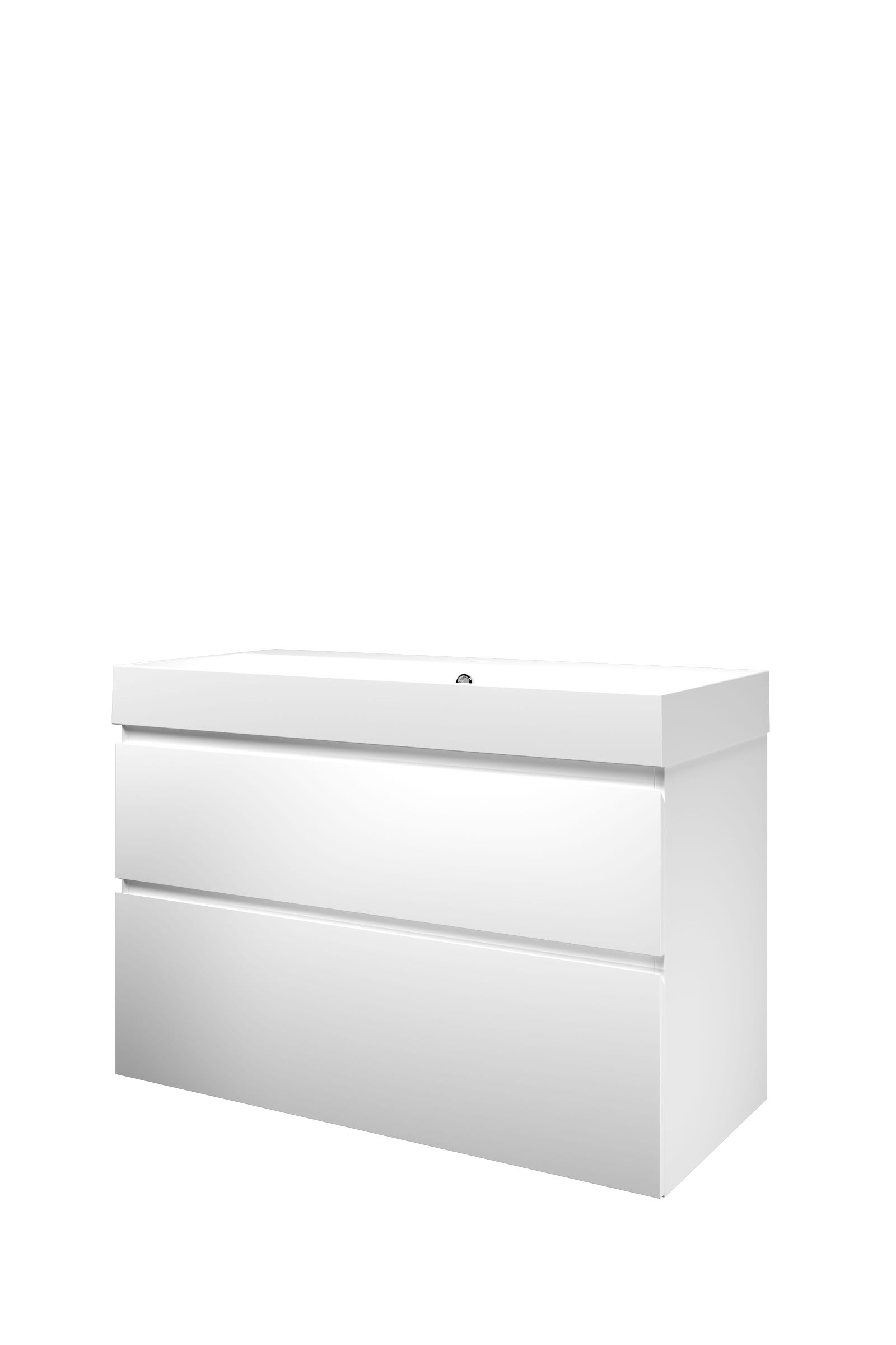 Proline set polystone Loft wast. met 1 krgt. en onderk. a-sym. 1817125 Mat wit/ Mat wit H700xB1000xD460