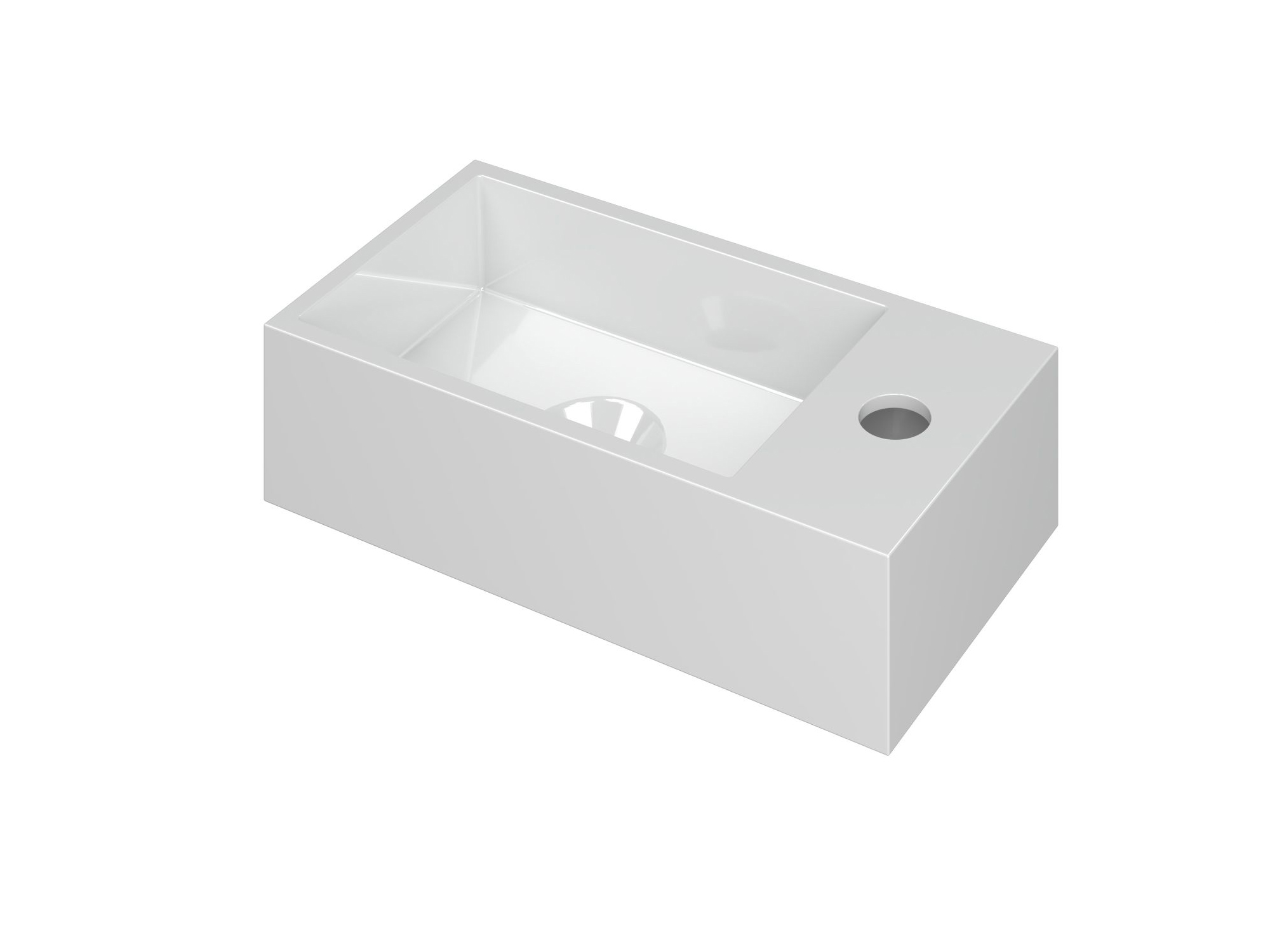 INK Versus Fontein Polystone rechts met krgt. 3404130 Glans wit H90xB360xD180