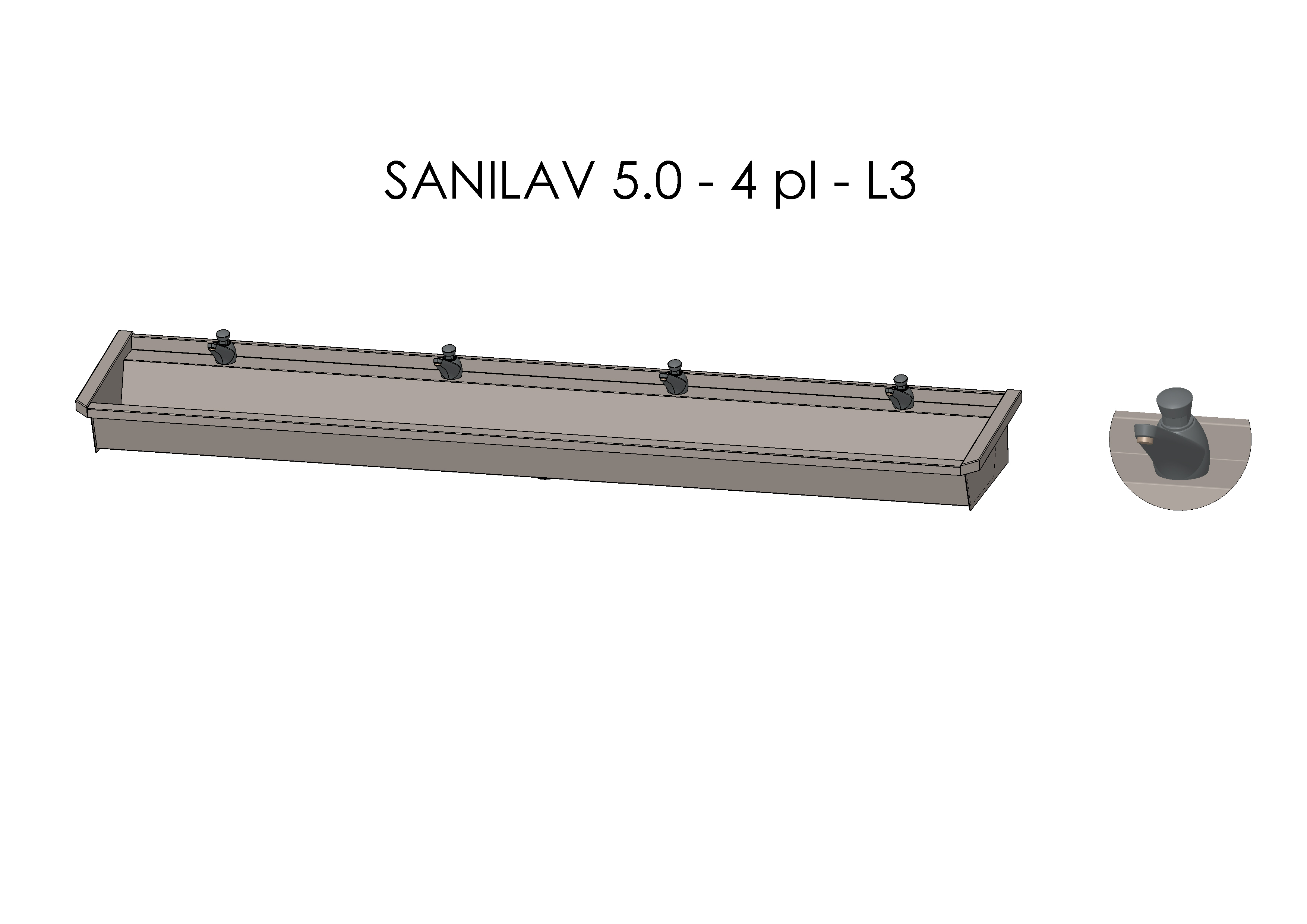 Intersan Sanilav muurwastrog rvs 4p 240 zelfs.krn SANILAV 5.0-4-L3