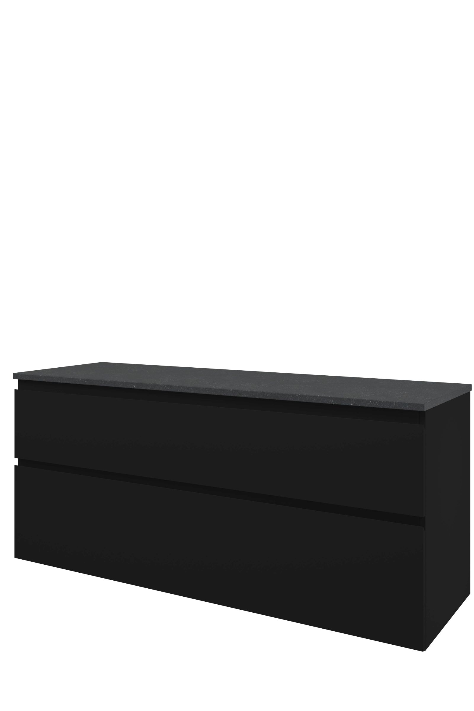 Proline Top afdekplaat hardsteen onderk. a-symm. H620xB1400xD460 Mat zwart/Blue stone / 1817996