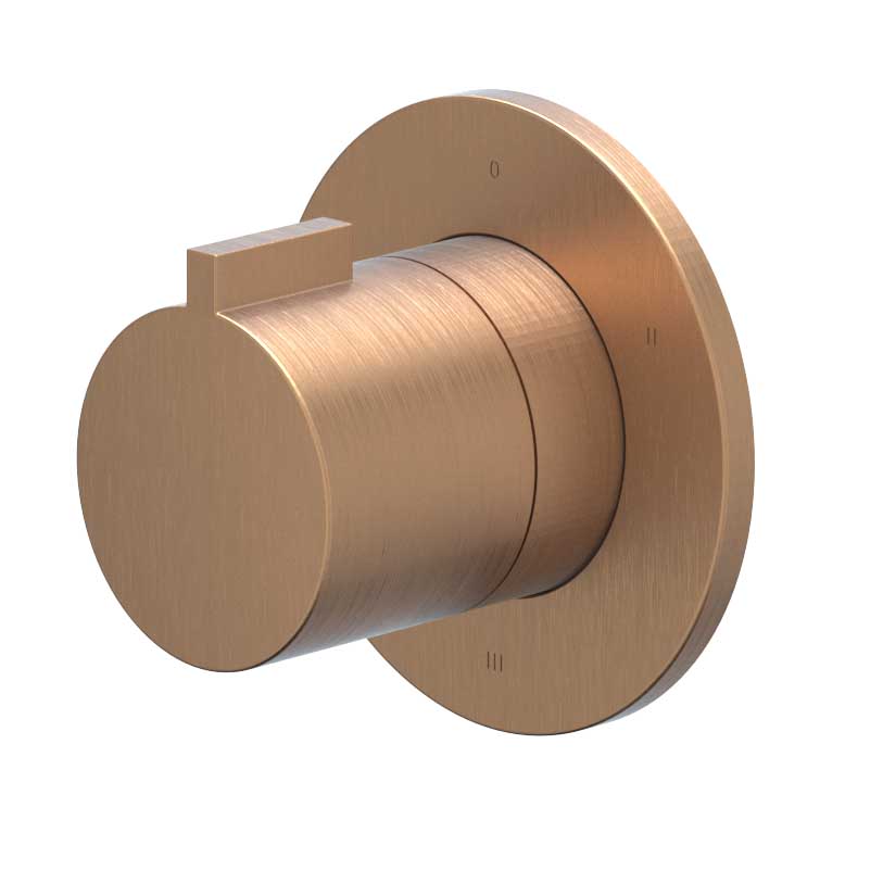 IVY Pact Afbouwdeel 3-weg stop-omstel symmetry met rond rozet 6202465 gebr. mat koper PVD