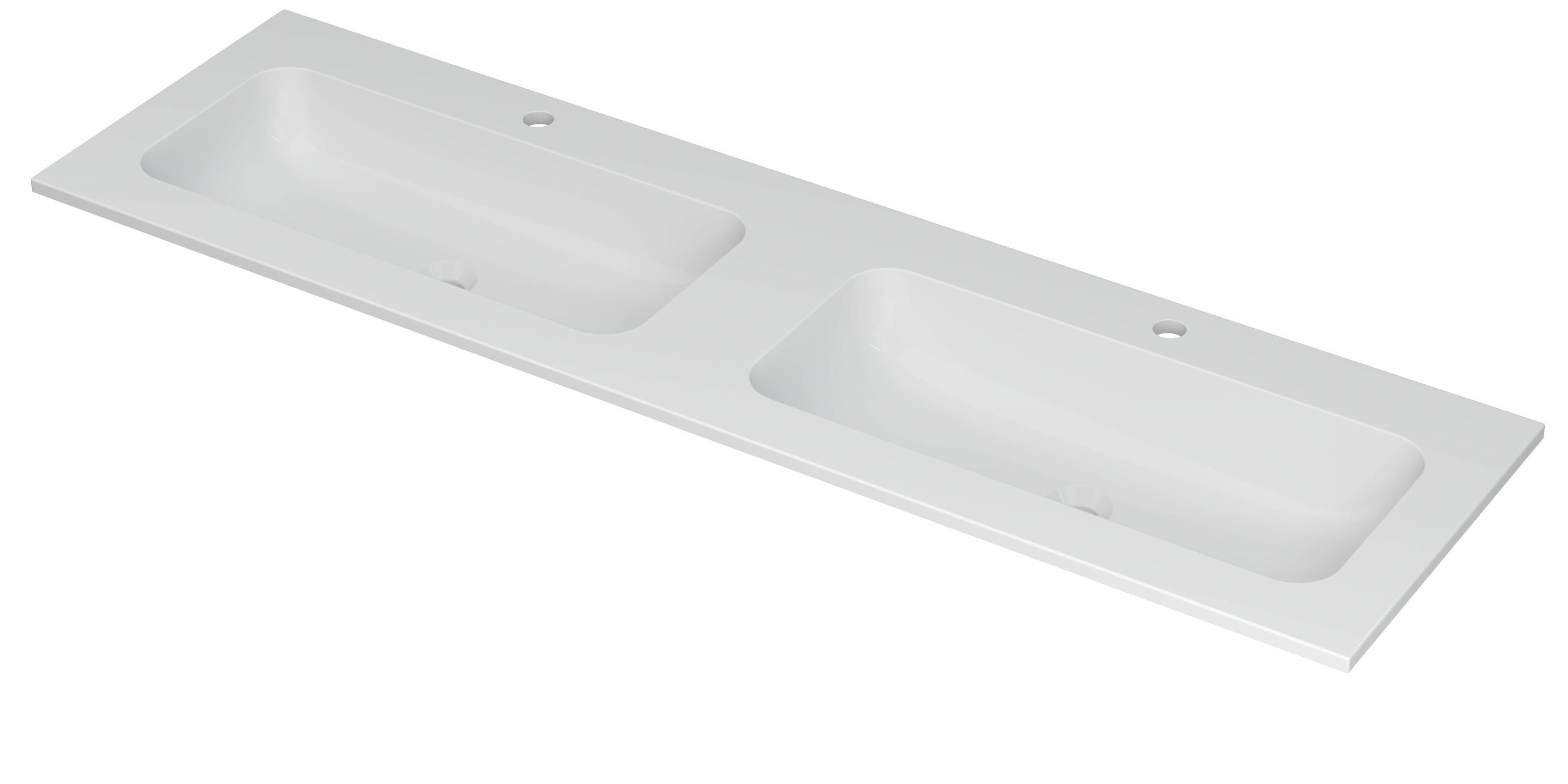 INK Aspekt wastafel pors. m. kom 45 dubbel m. 2 krgt. 207251 m. wit B15xD1600