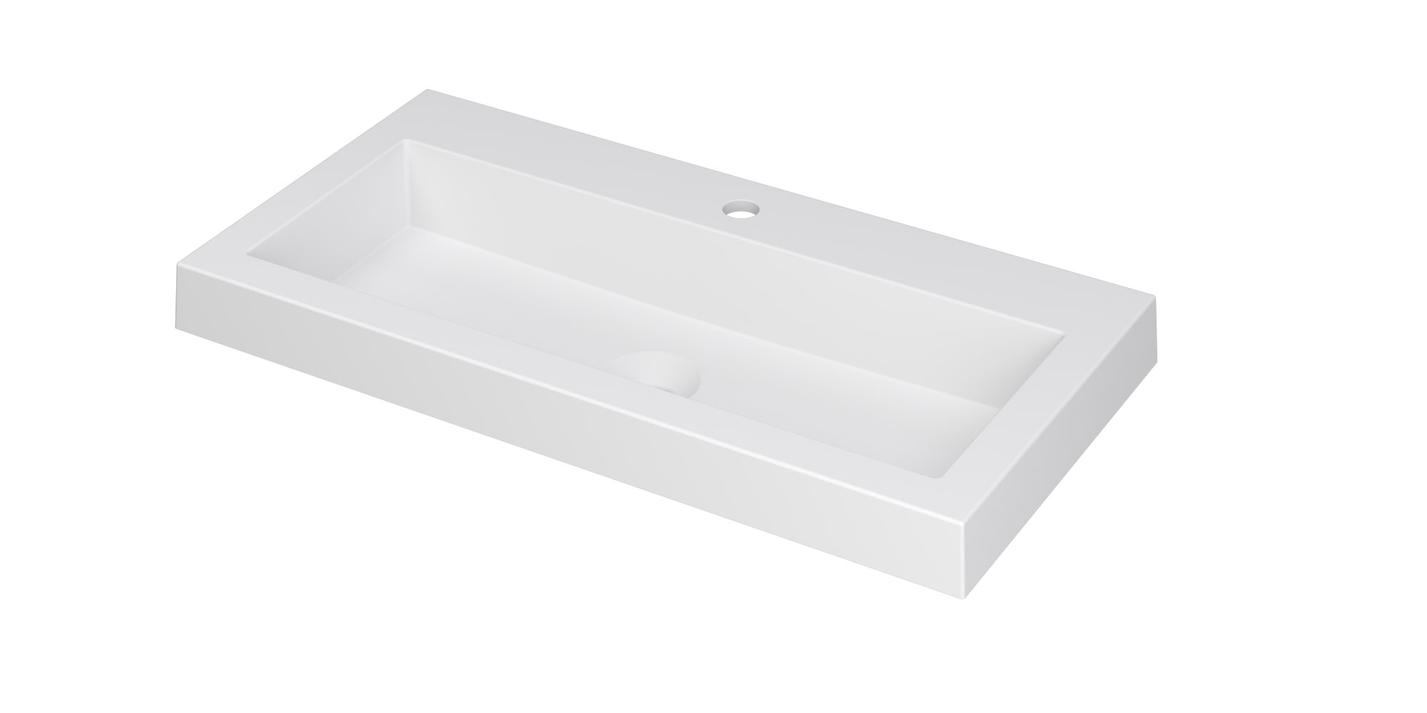 INK Dock wast. Polystone met 1 krgt. 3415311 Mat wit H60xB800xD400