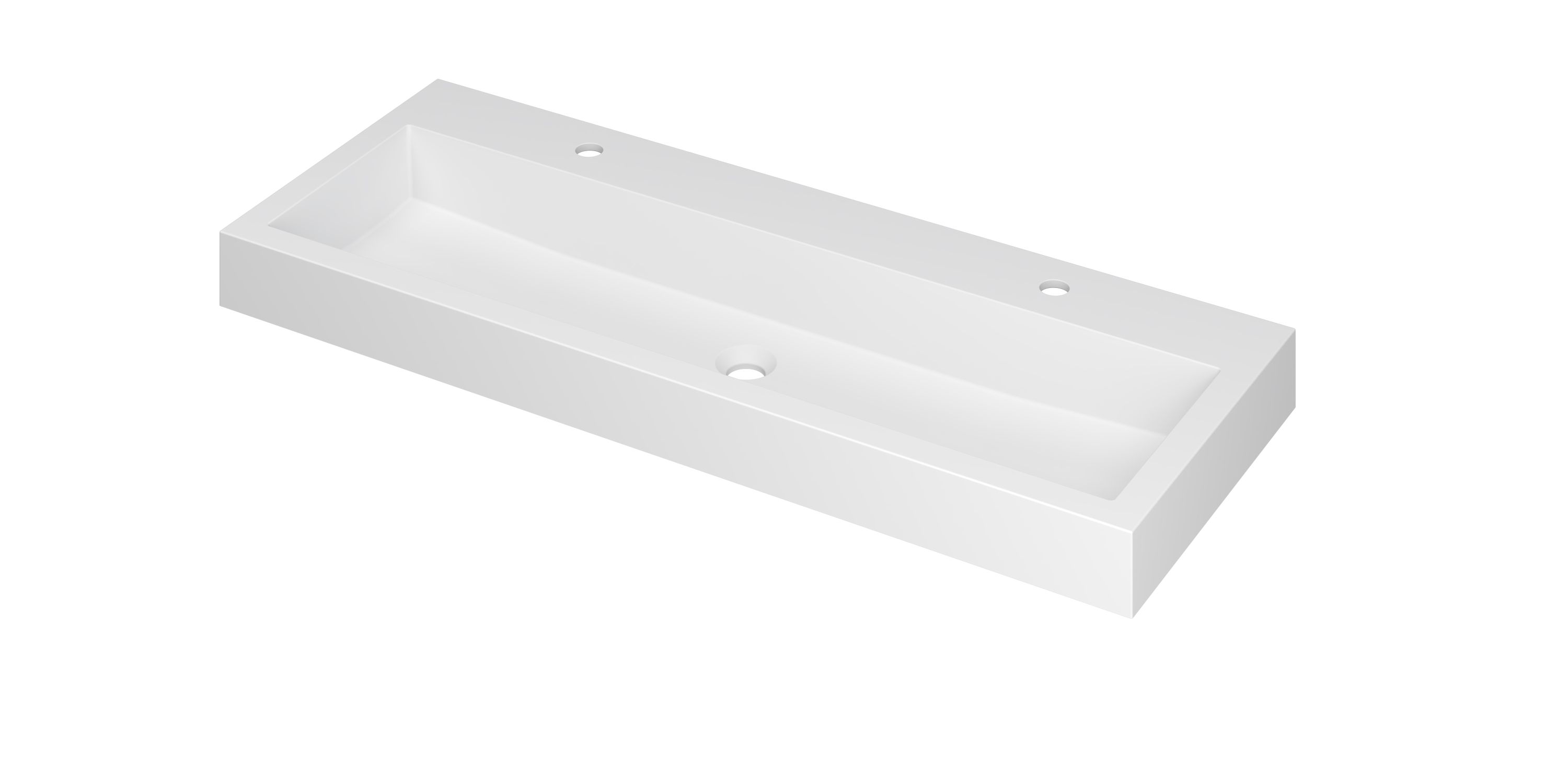 INK Momento wast. Polystone met 2 krgt. 3421342 Mat wit H90xB1200xD450