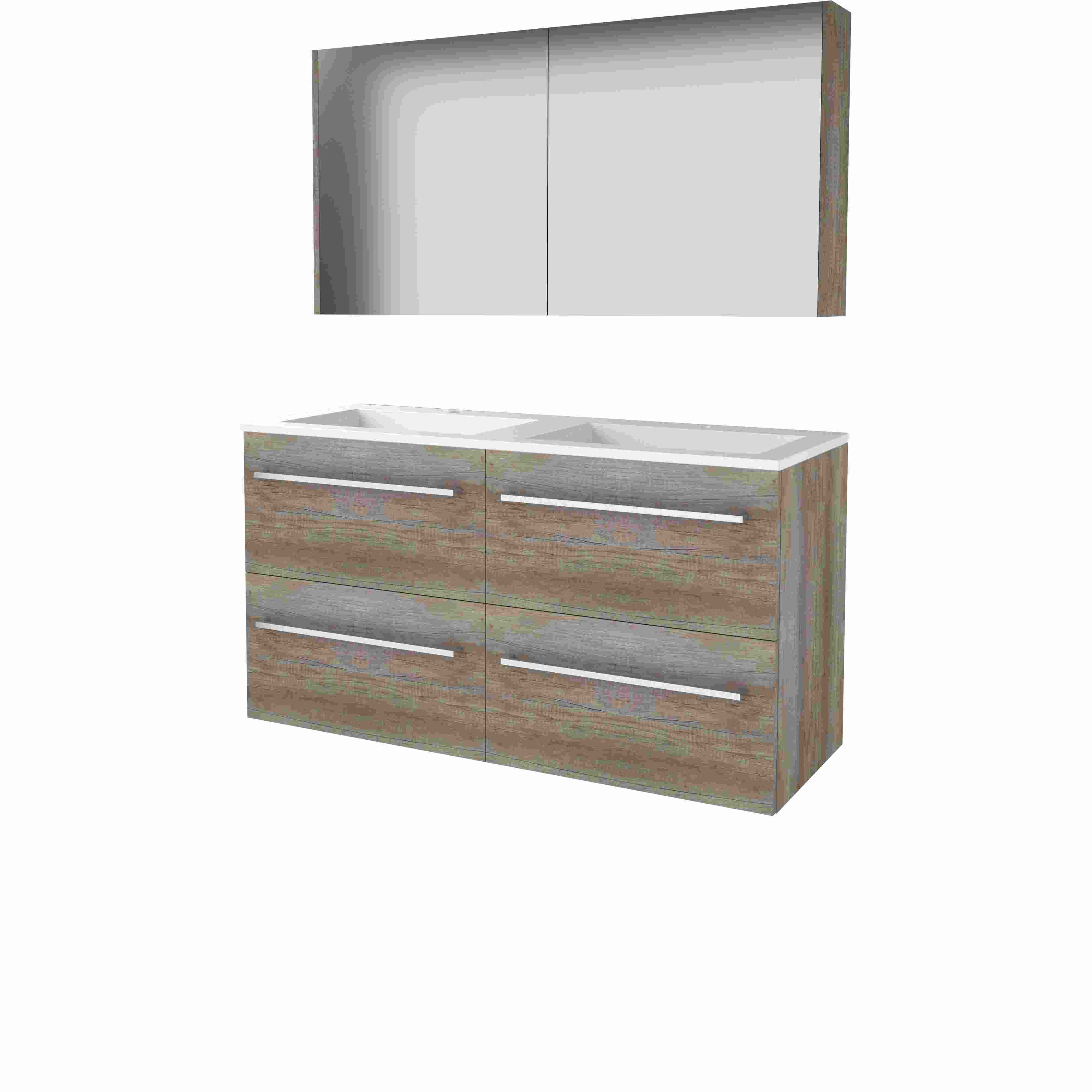 Basic Comfort 46 set 120x46cm met gr. 4 la Acryl wast. 2 krgt. incl. kast C46GR120A2SO Scotch Oak