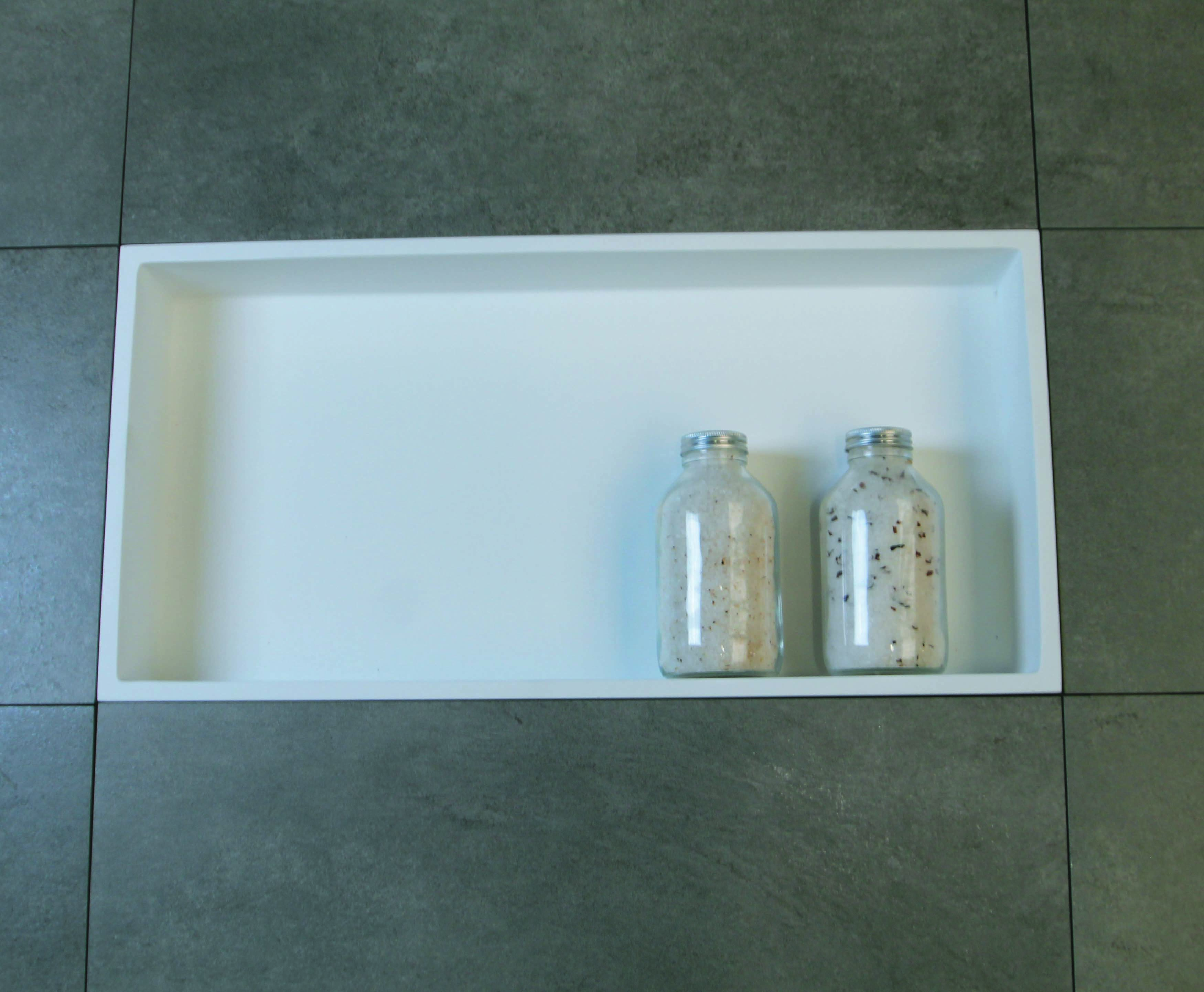 Luca nis in of opbouw 59.5x29.5x8cm solid surface Mat wit