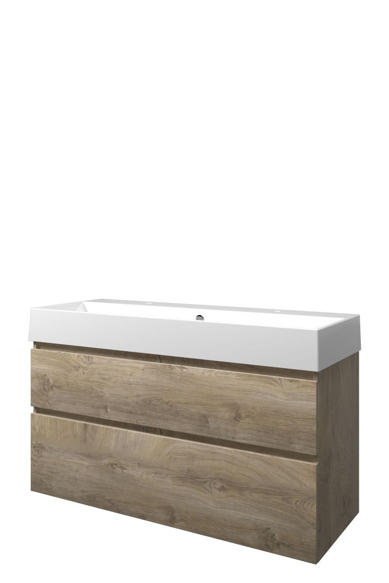Proline set porselein Loft wast. met 2 krgt. en onderk. a-sym. 1815591 Raw oak/Glans wit H700xB1200xD460