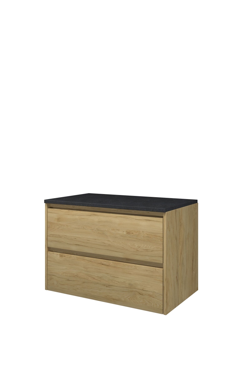 Proline Top afdekplaat hardsteen onderk. symm. H540xB800xD460 Ideal oak/Blue stone / 1817882