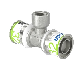 Uponor S Press Plus pers t stuk binnendraad 32x1/2x32 1070600